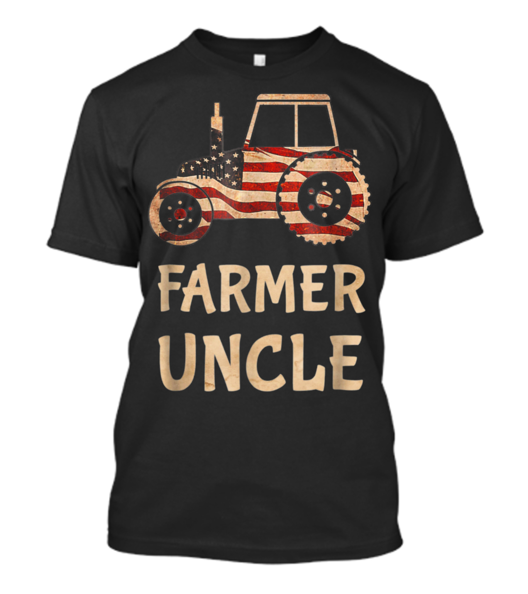 Farmer Uncle American Flag Vintage Tractor T-Shirt