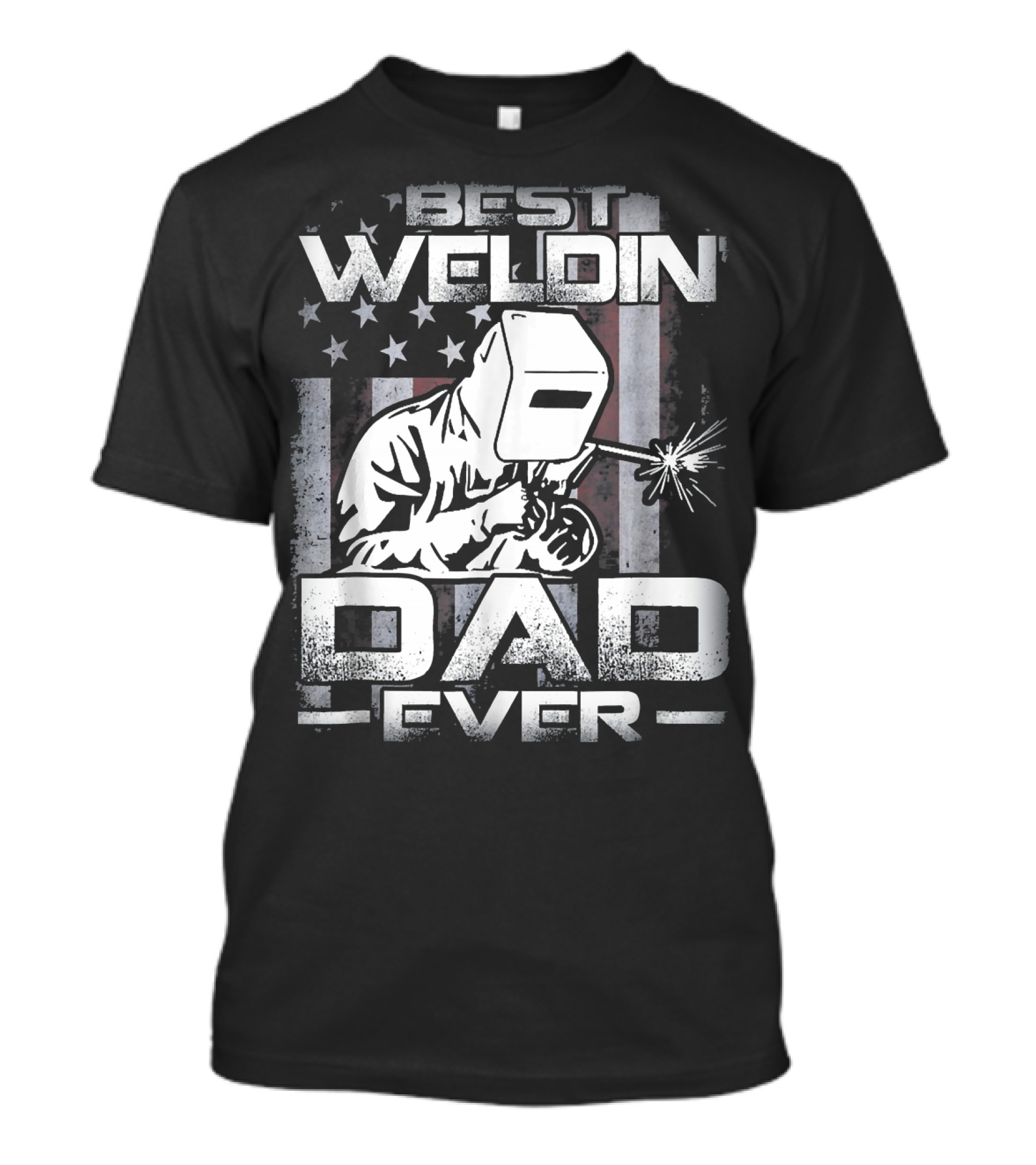 Best Weldin Dad Ever American Flag Welder Mask T-Shirt