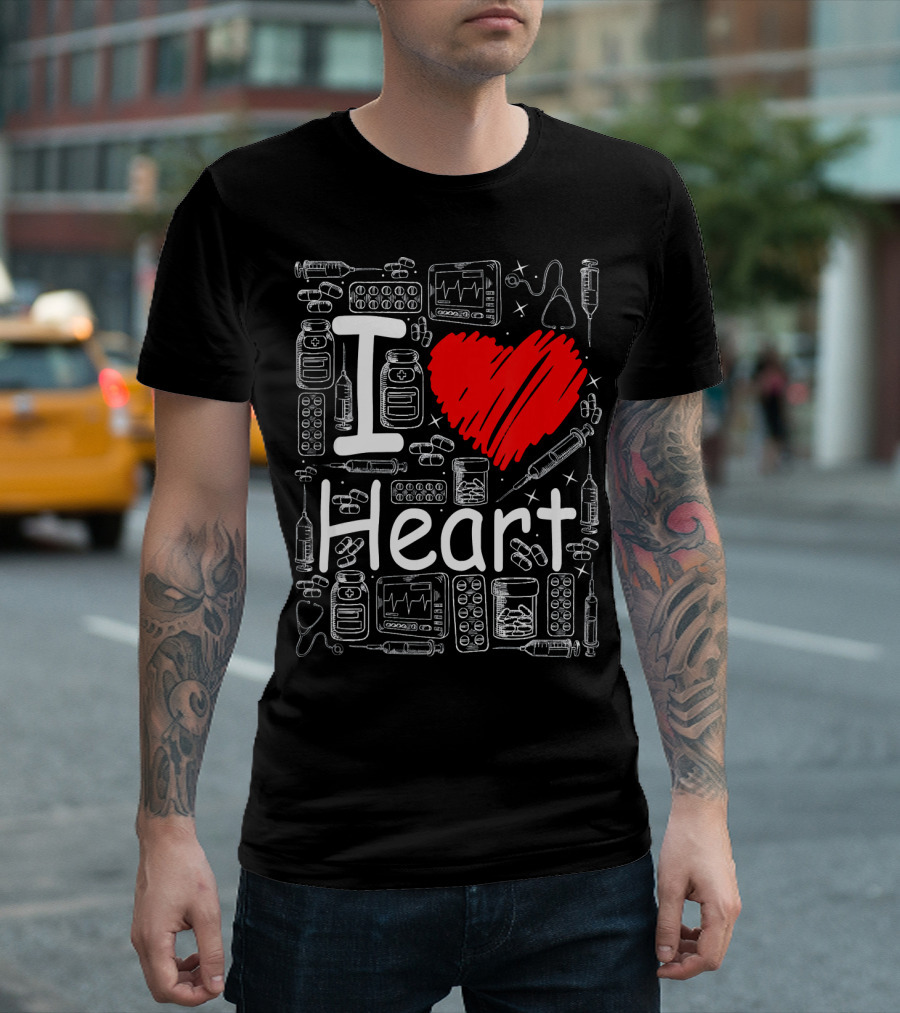 I Love Heart Cardiologist Surgeon Nurse Cardiology CN T-Shirt