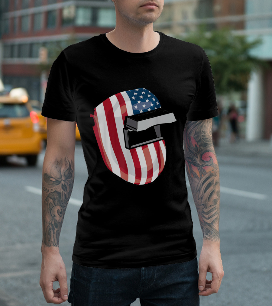 American Flag Welding Helmet T-Shirt