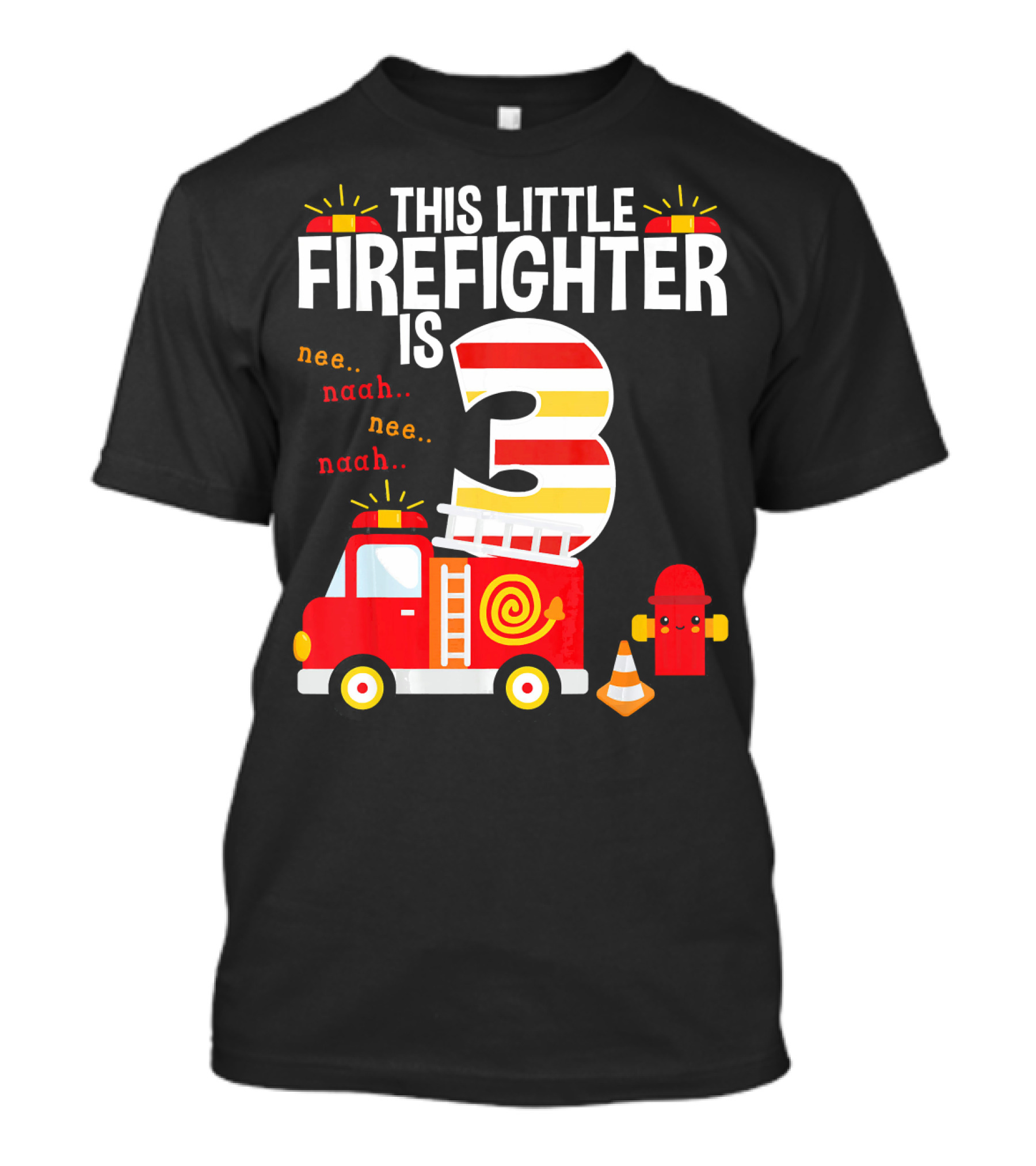 This Little Firefighter Is 3 Fire Truck Birthday T-Shirt