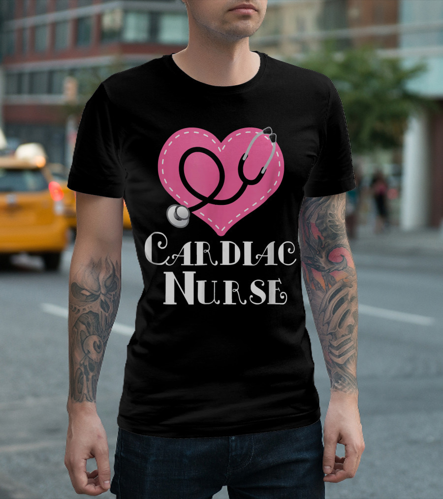 Cardiac Nurse Heart Stethoscope T-Shirt