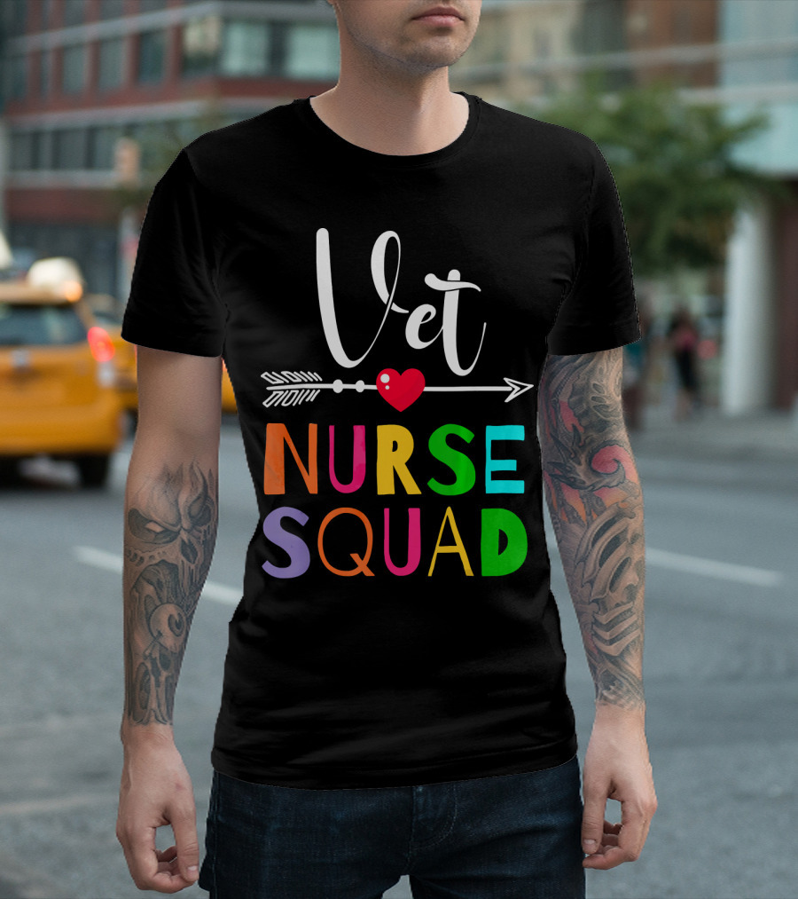 Vet Nurse Squad with Heart and Arrow T-Shirt
