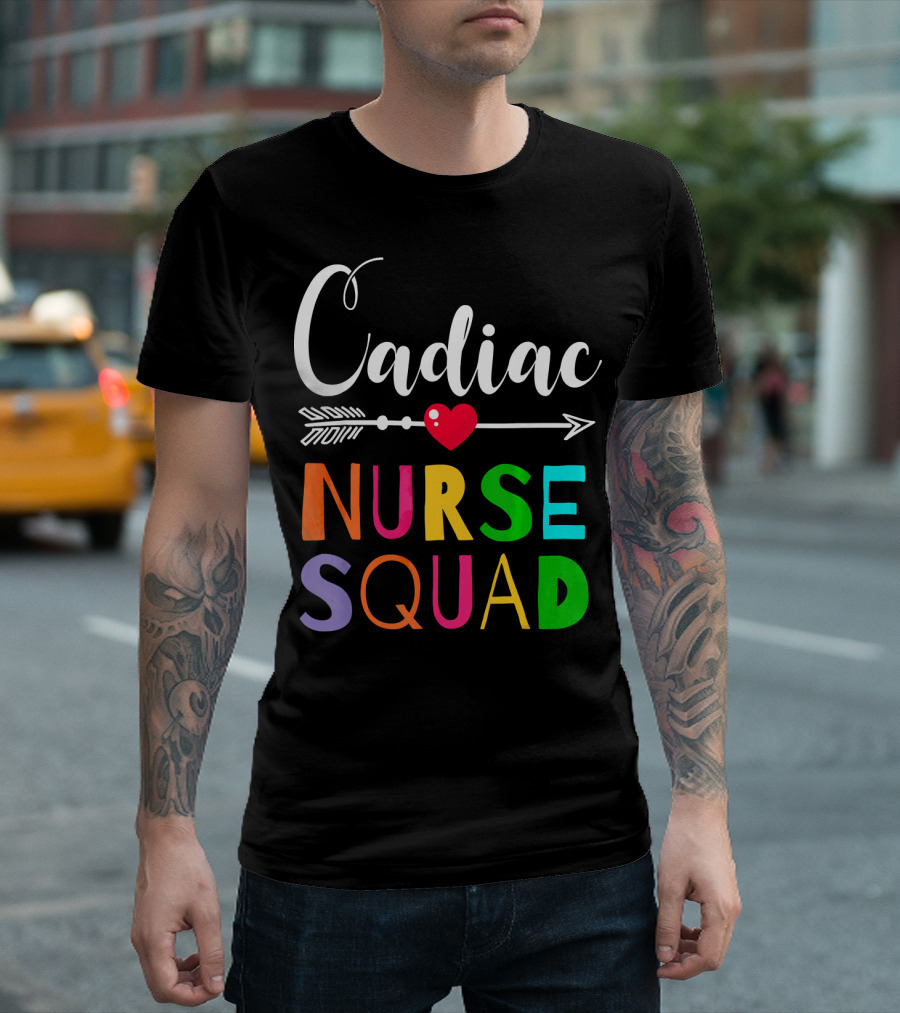 Cadiac Nurse Squad Arrow Heart Colorful Awesome T-Shirt