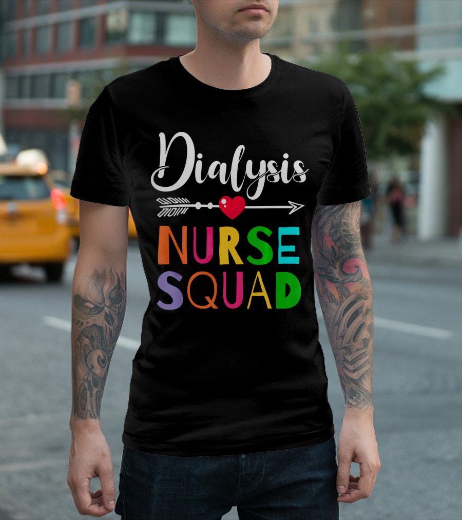 Dialysis Nurse Squad Arrow Heart T-Shirt