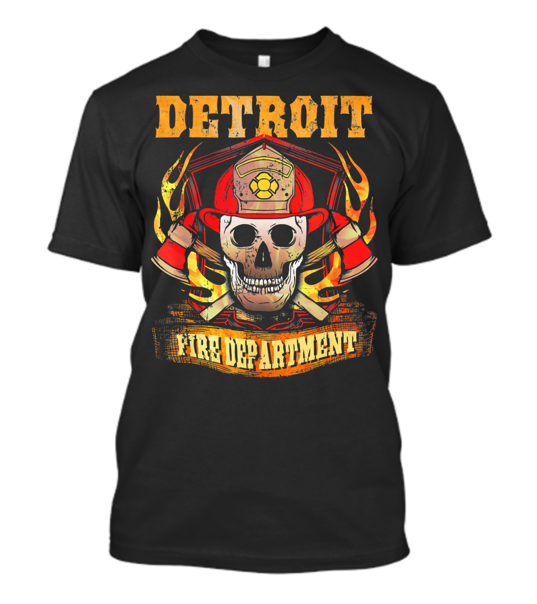 Detroit Fire Department Skull And Axes T-Shirt