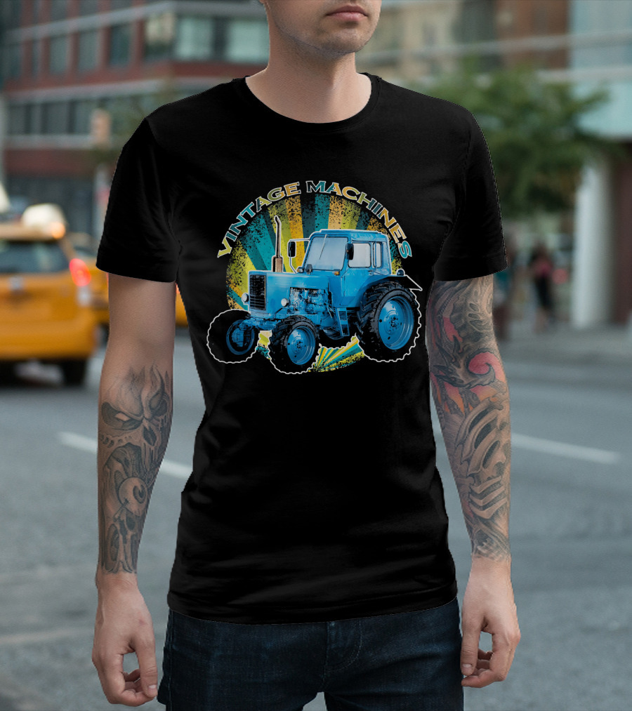 Vintage Machines Cool Oldtimer Farming Agriculture Tractor T-Shirt