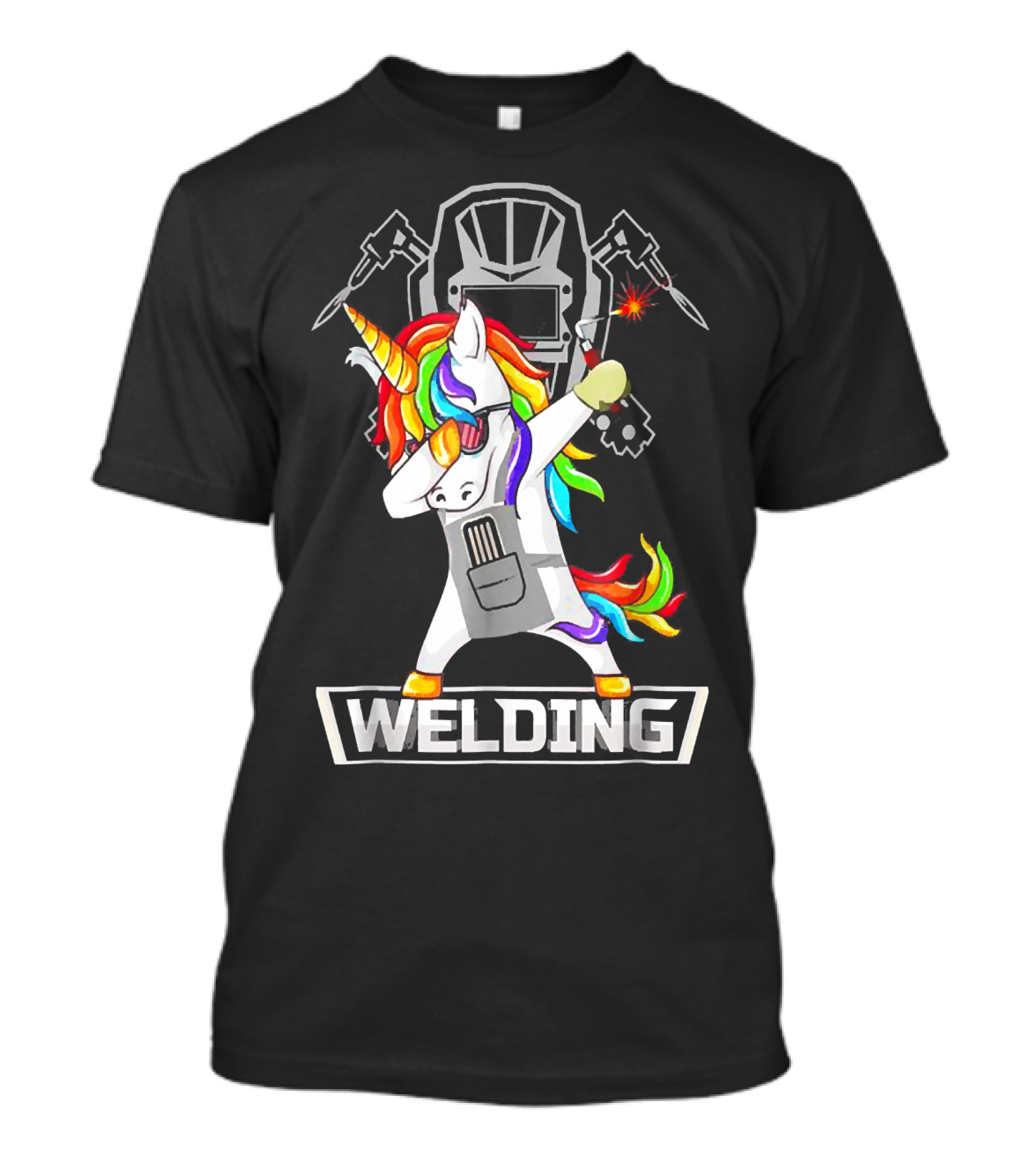 Welding Dabbing Unicorn Welder Helmet And Tools T-Shirt