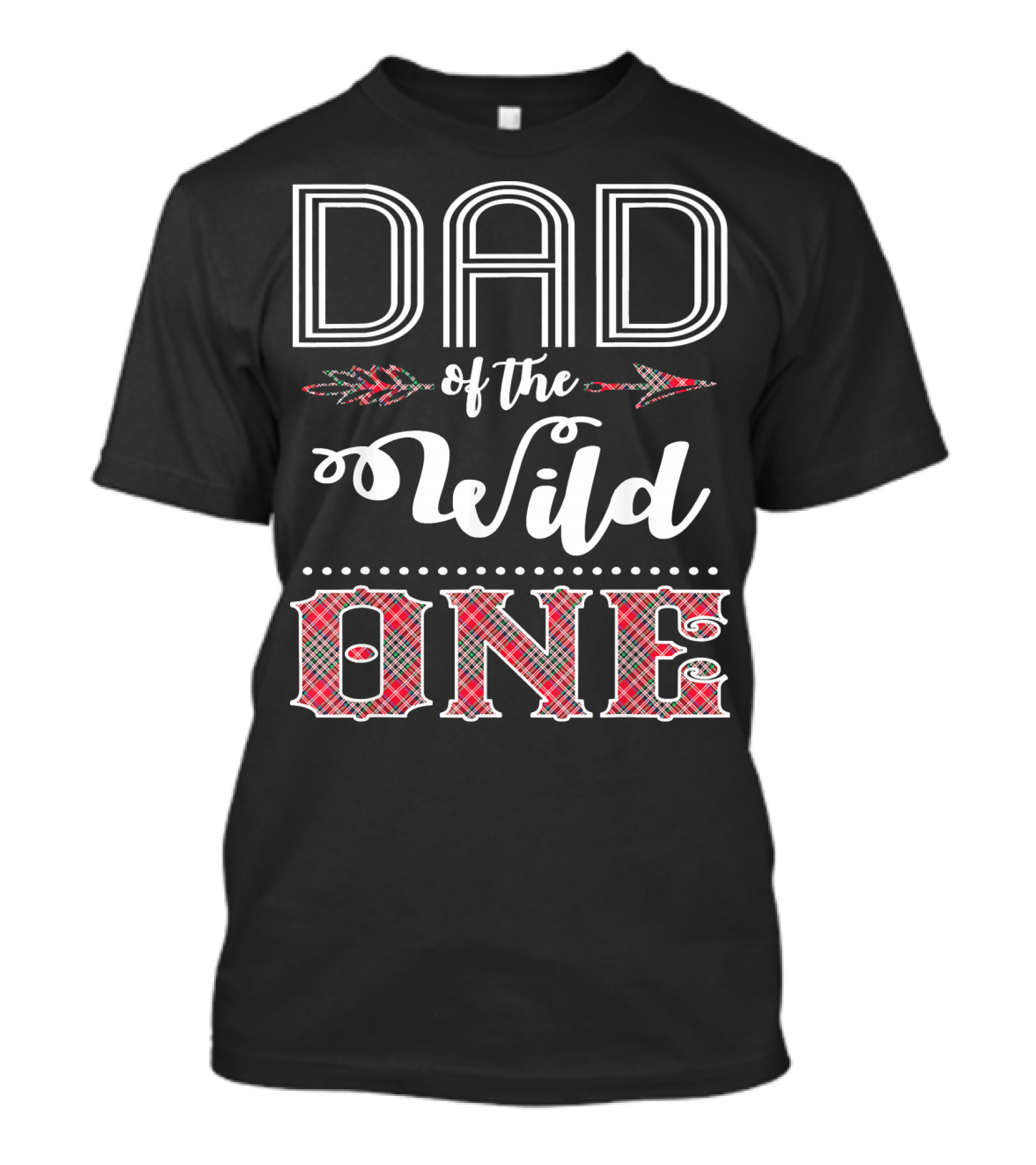 Dad Of The Wild One Plaid Lumberja T-Shirt