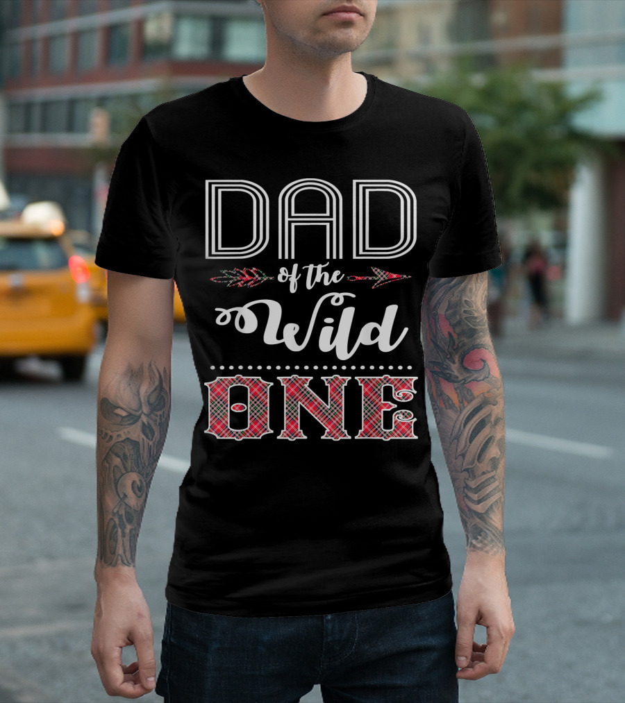 Dad Of The Wild One Plaid Lumberja T-Shirt