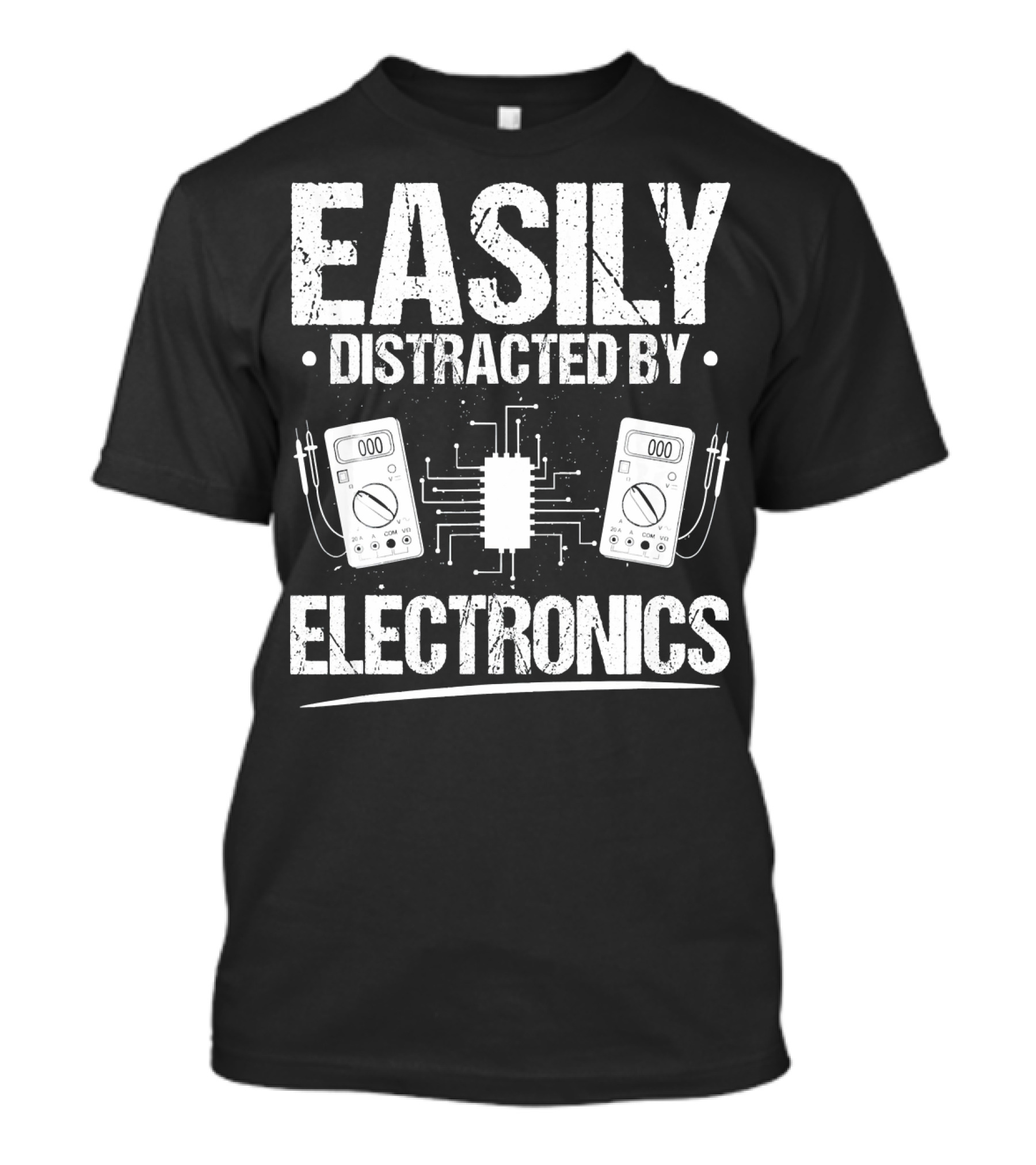 Easily Distracted By Electronics Circuit Board Multimeter Enthusiast T-Shirt