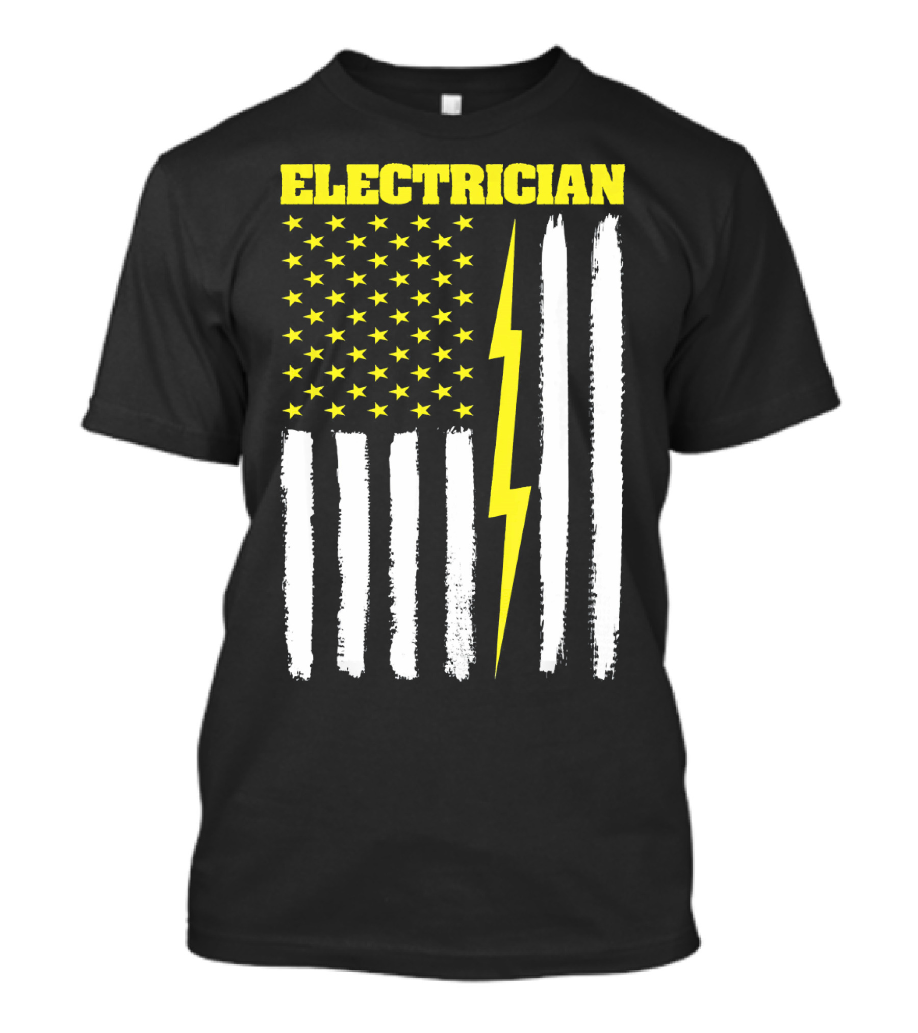Electrician American Flag USA Stars And Stripes With Lightning Bolt T-Shirt