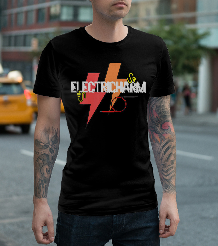 Electricharm Funny Electrician With Char Lightning Clip T-Shirt