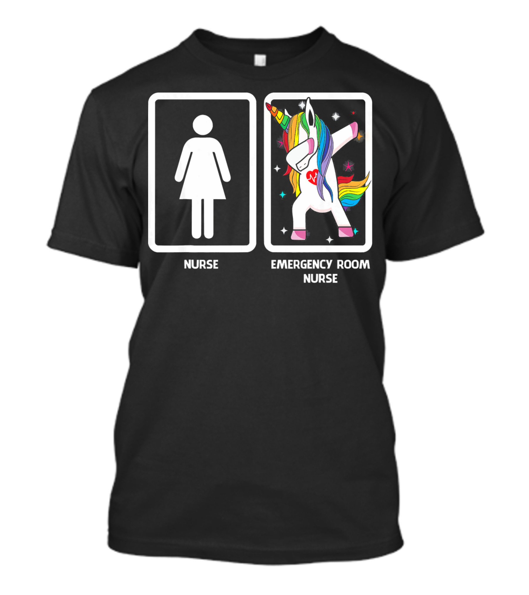Nurse Emergency Room Nurse Unicorn Dabbing T-Shirt
