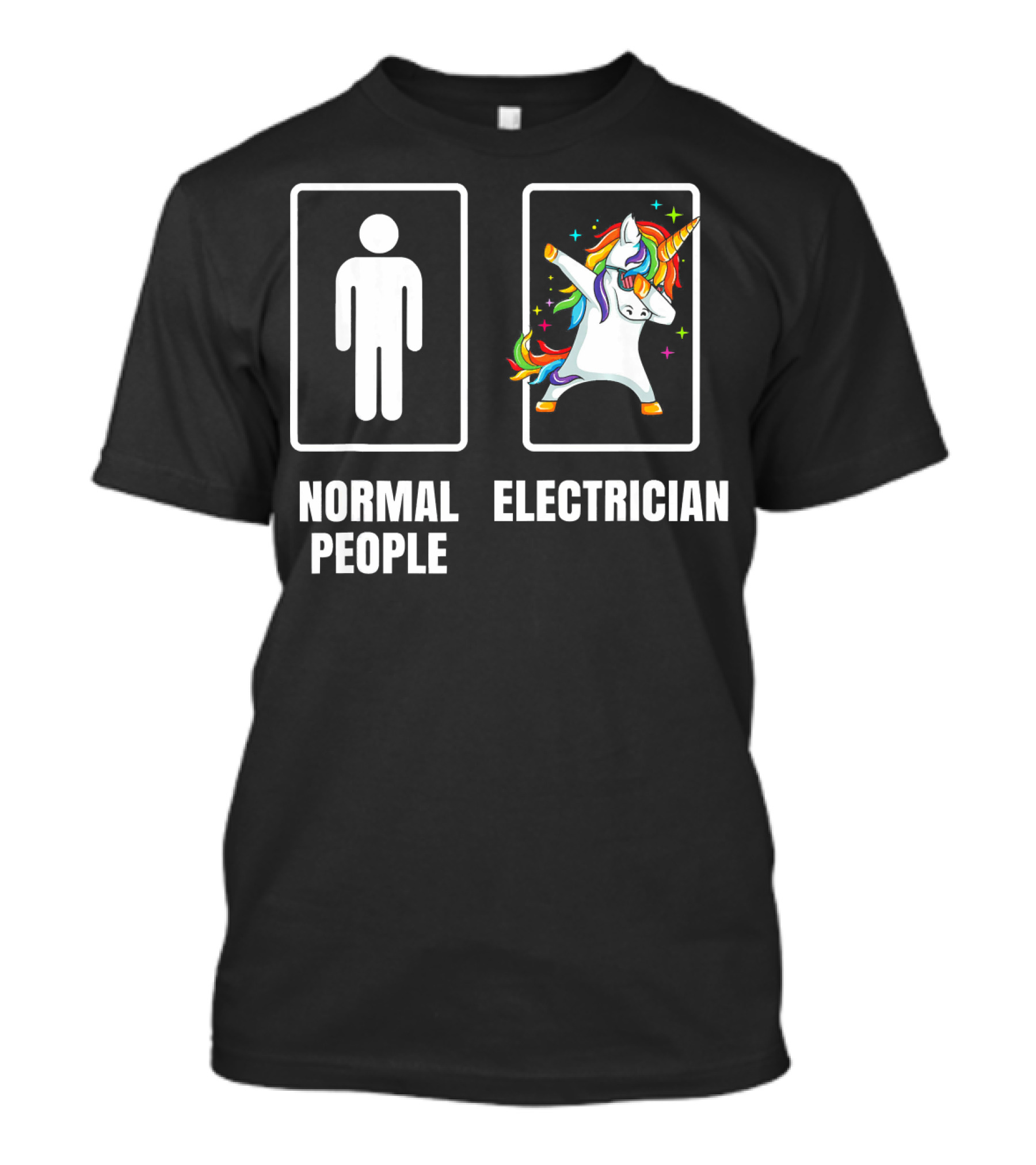 Normal People Electrician Dabbing Unicorn T-Shirt