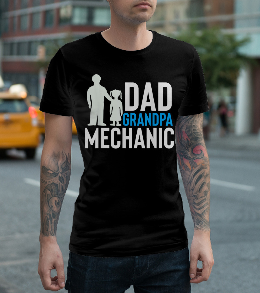 Dad Grandpa Mechanic Father and Child T-Shirt