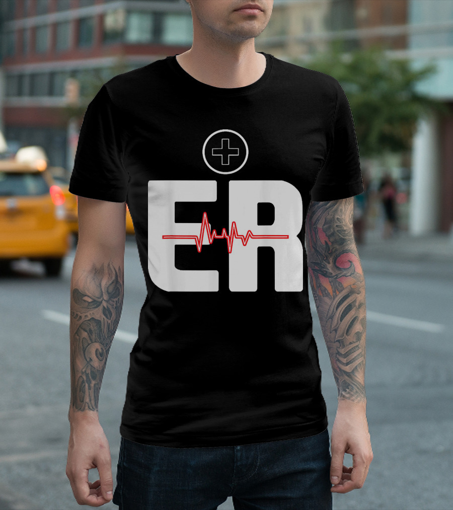 ER Nurse Emergency Room Nursing Heartbeat Medical T-Shirt