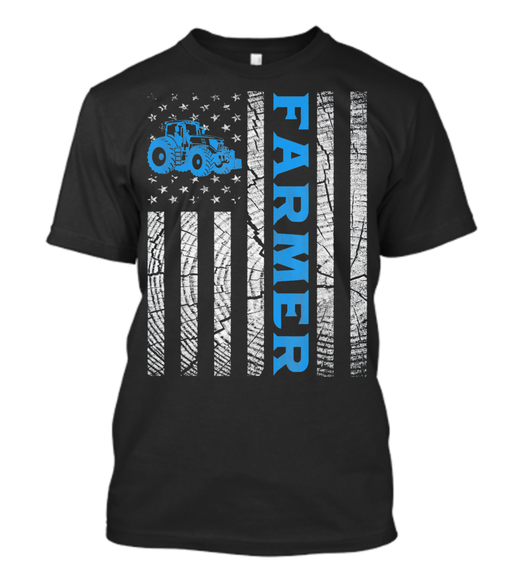 Flag Patriotic Farmer Tractor Vintage T-Shirt
