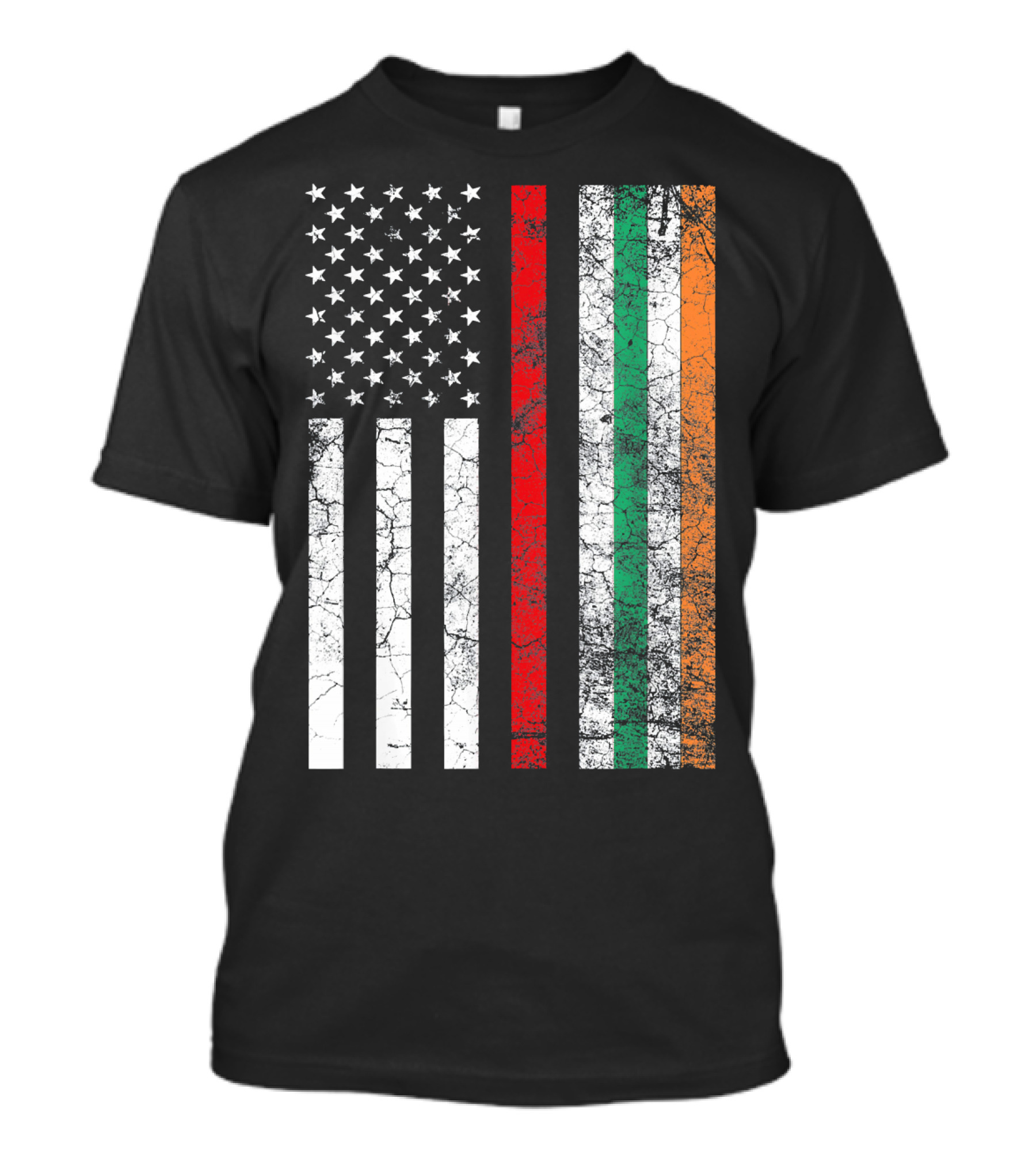 Firefighter American Irish Flag St Patrick's Day T-Shirt