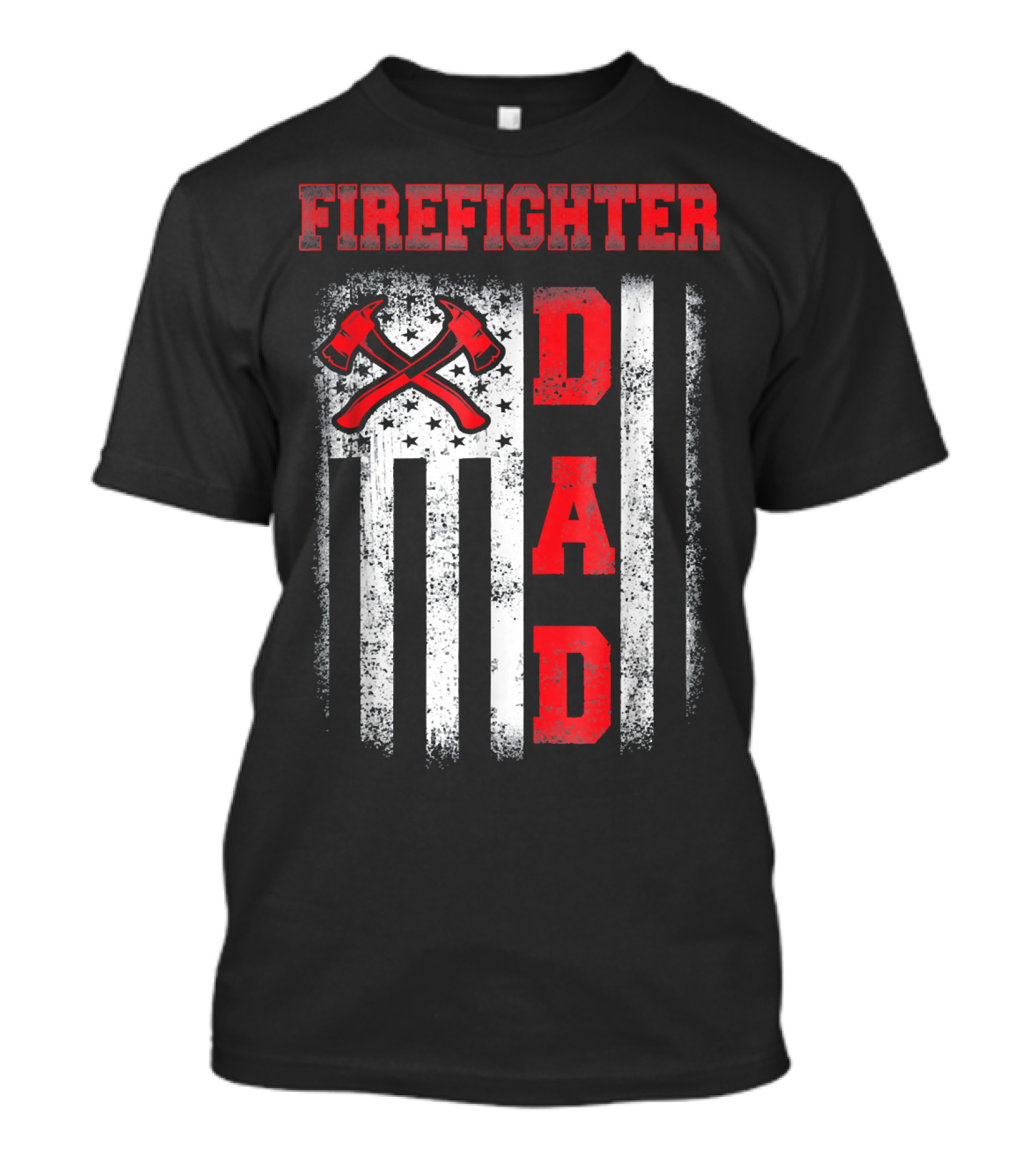 FIRE FIGHTER DAD American Flag Axes T-Shirt
