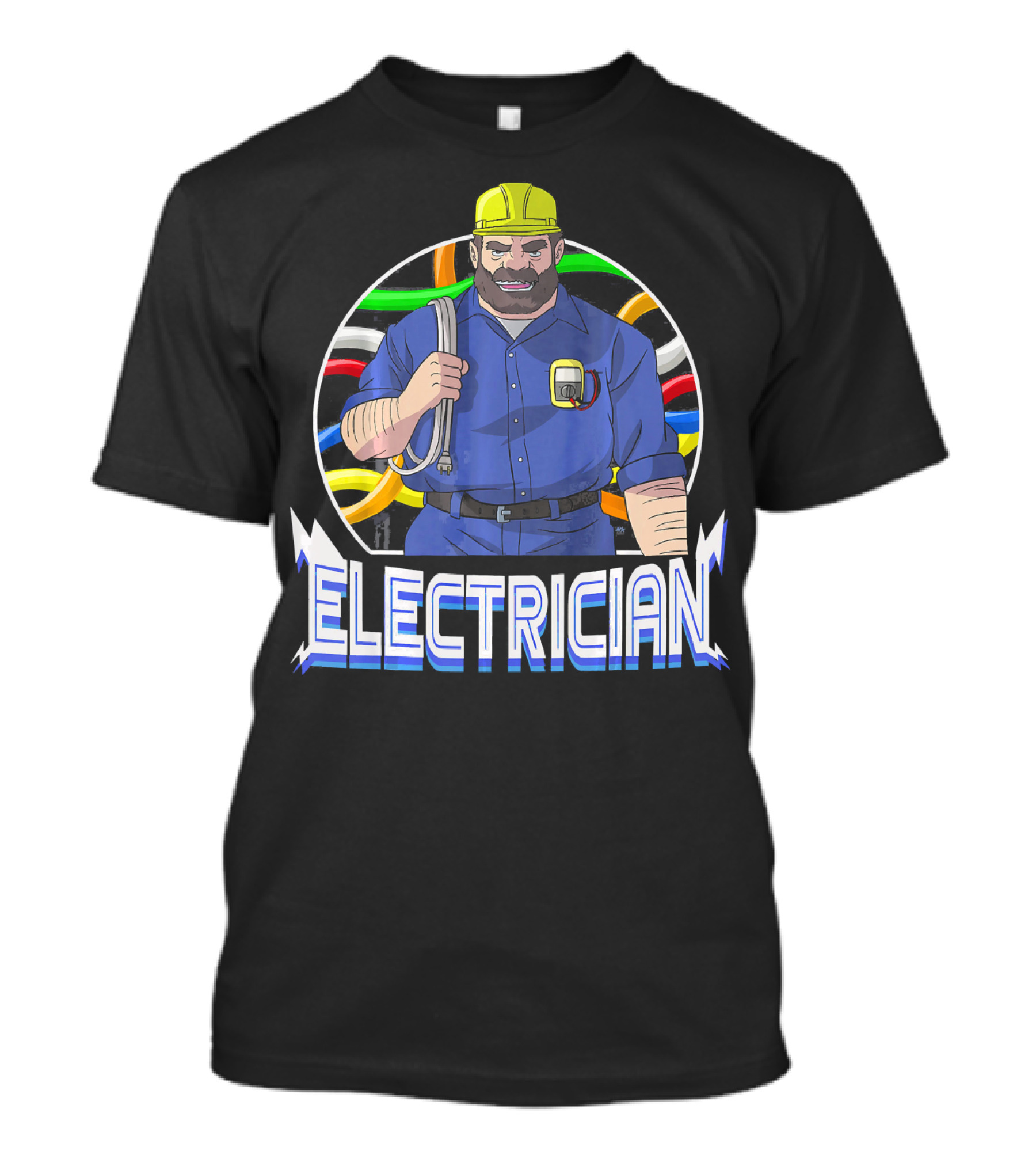 Electrician Electrical Cool Dad Funny Shirt With Hard Hat And Tools T-Shirt