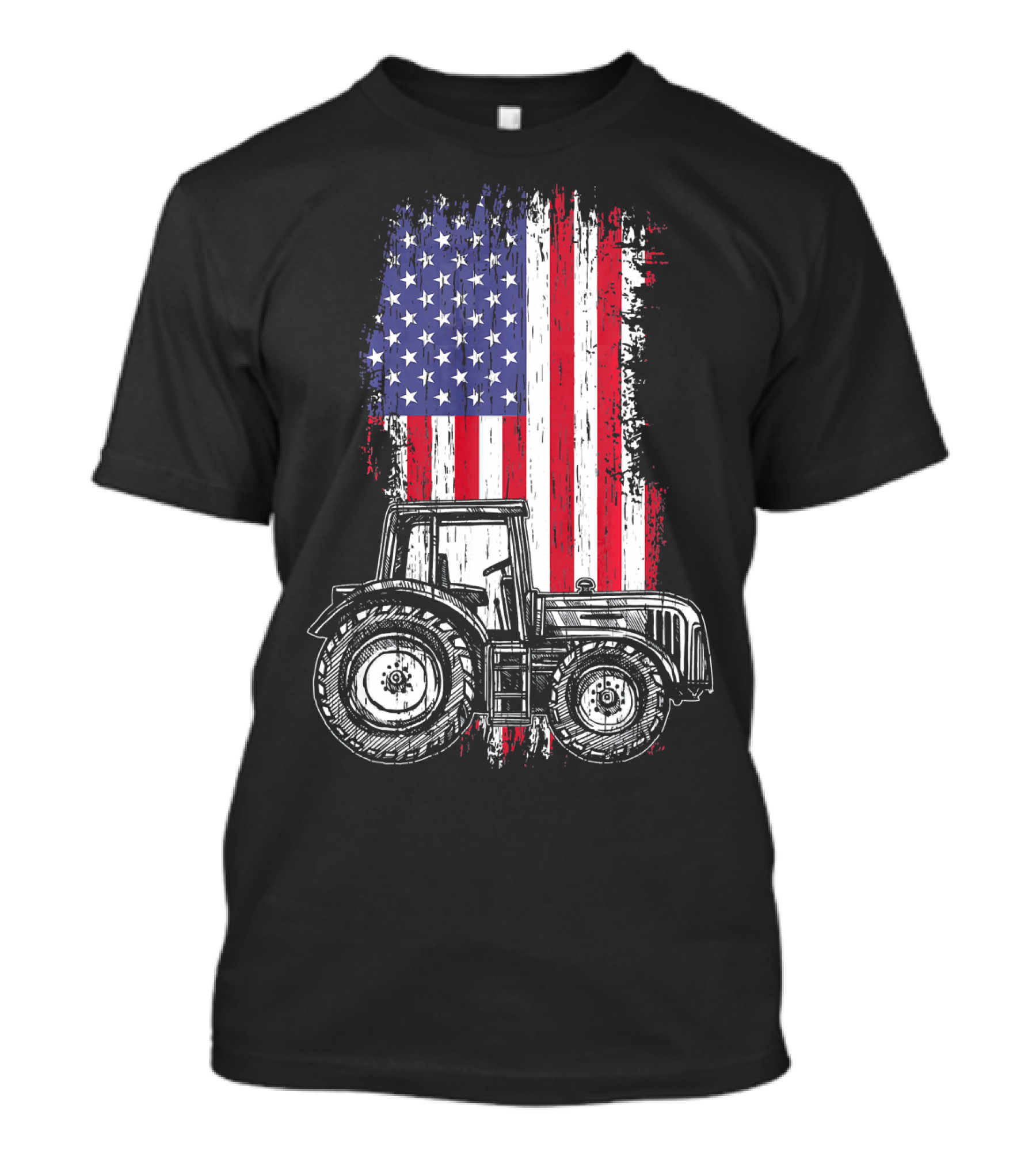 American Flag Tractor Farming Farmer T-Shirt