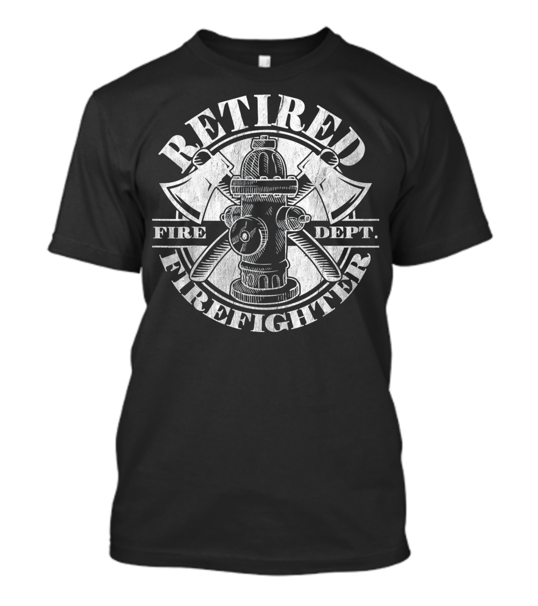 Retired Firefighter Fire Dept. Hydrant Axe Emblem T-Shirt
