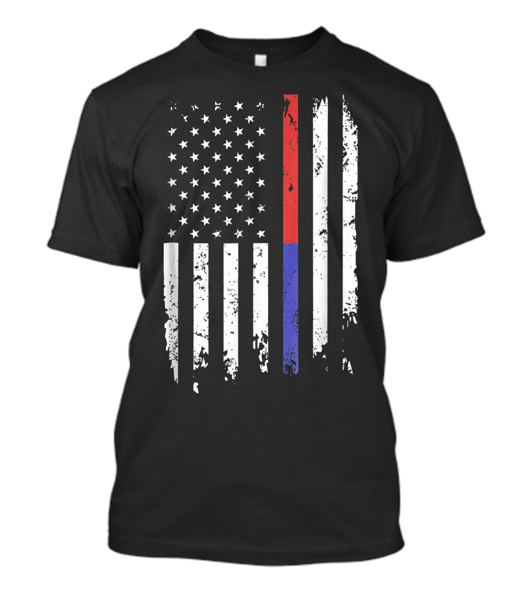 Firefighter Police Flag Thin Blue Red American Flag T-Shirt
