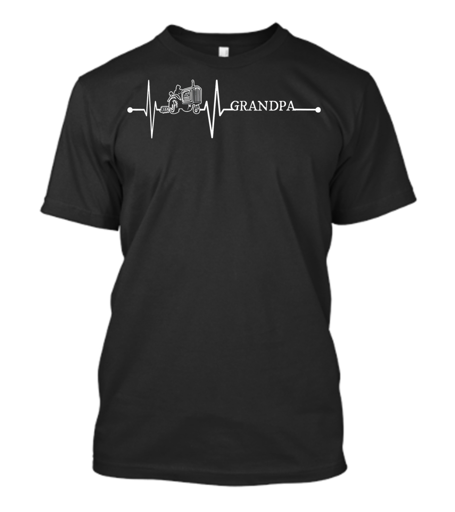 Grandpa Tractor EKG Farming Farmer T-Shirt