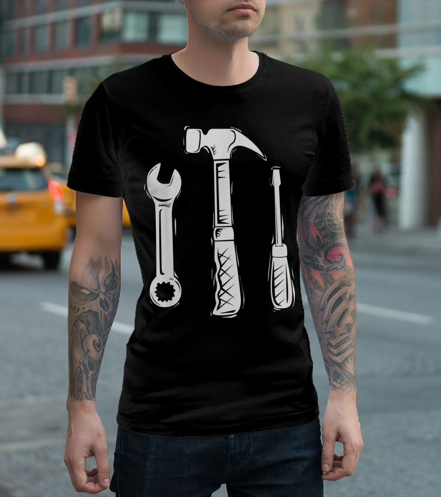 Funny Carpenter Woodworker Mechanic Hammer Wrench Screwdriver T-Shirt