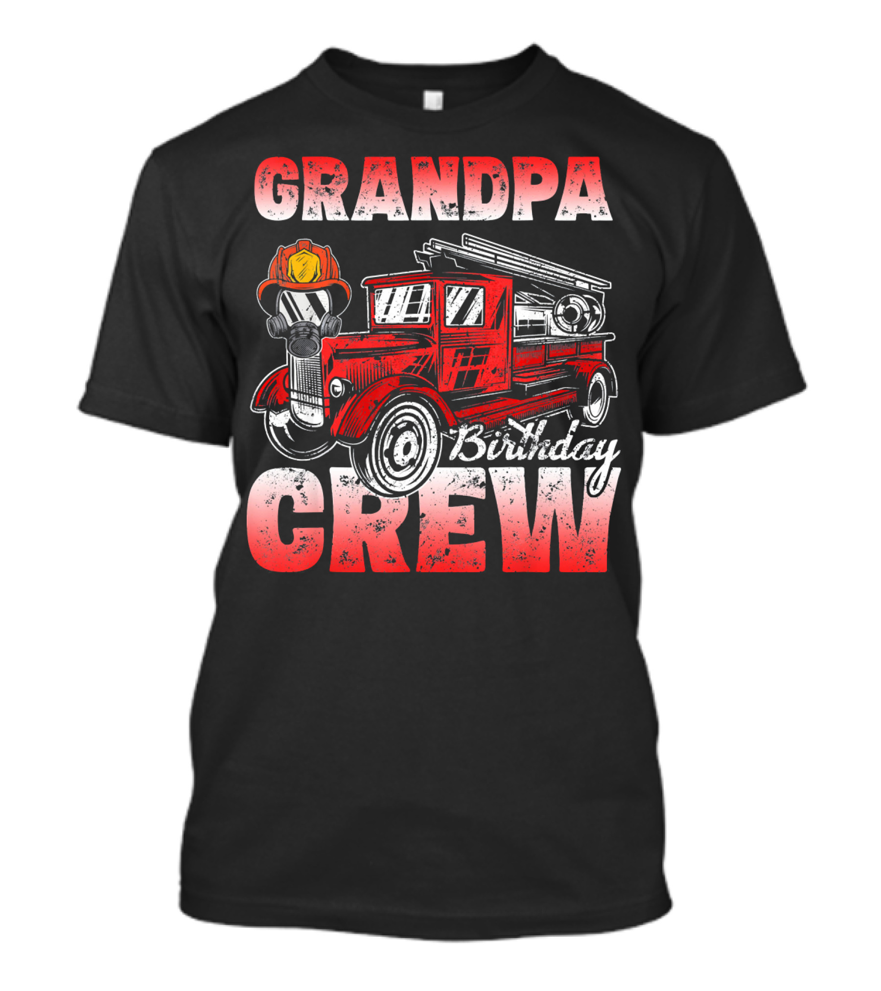 Grandpa Birthday Crew Vintage Firefighter Truck T-Shirt