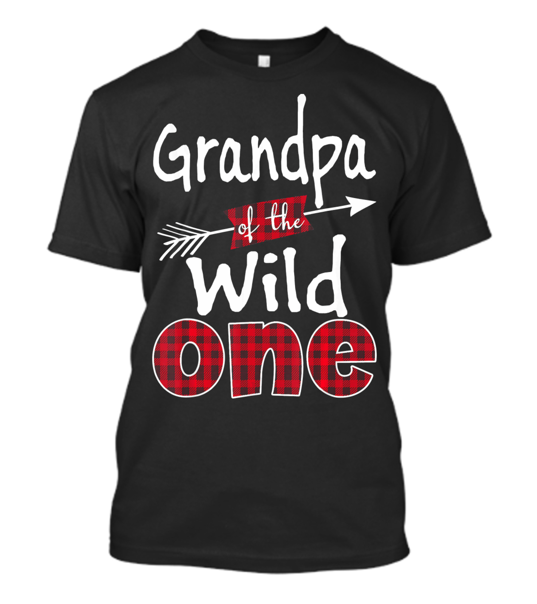 Grandpa Of The Wild One Buffalo Plaid Arrow T-Shirt