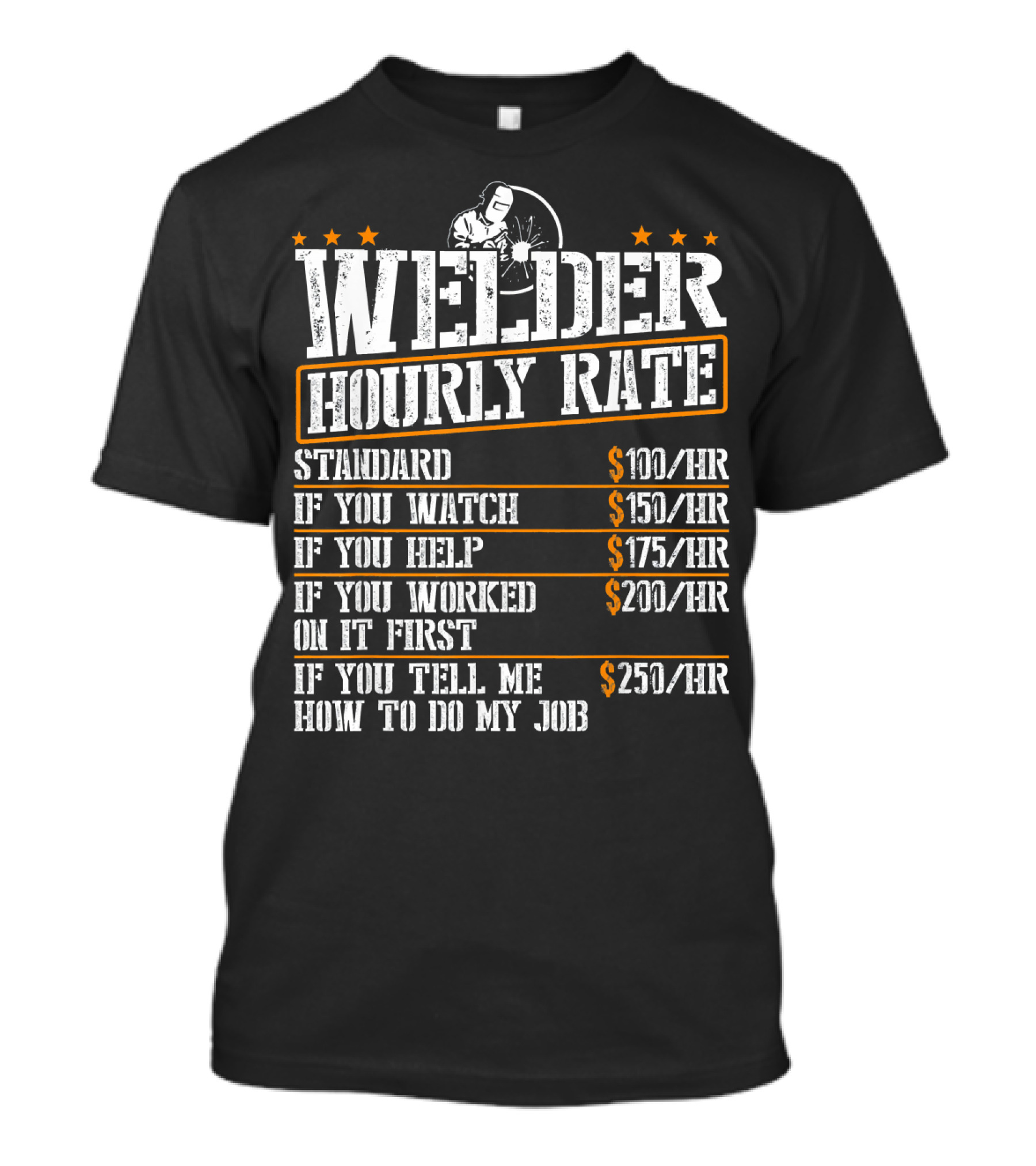 Welder Hourly Rate Standard Watch Help Worked Tell Me How To Do My Job T-Shirt
