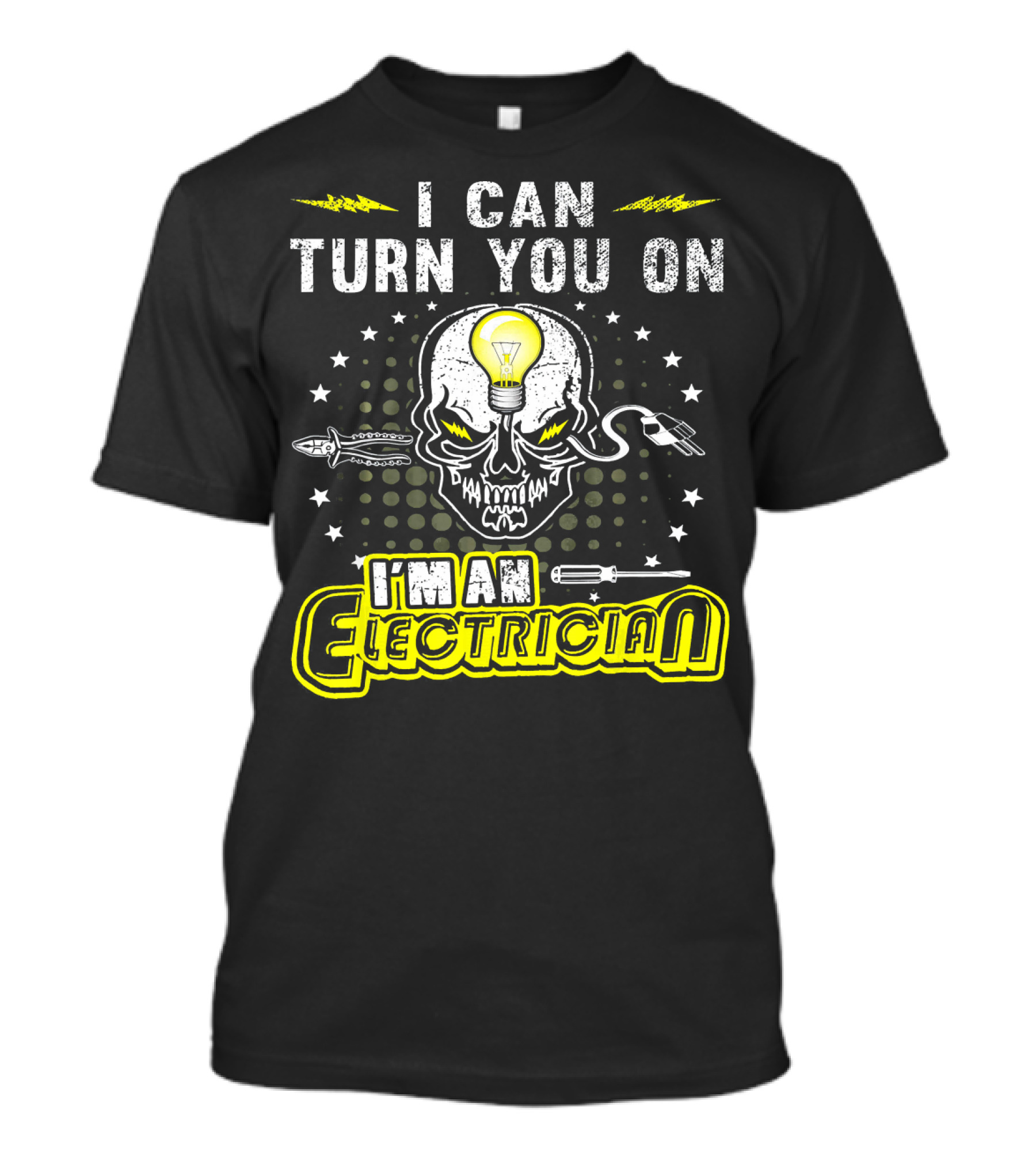 I Can Turn You On I'm An Electrician Skull Light Bulb T-Shirt