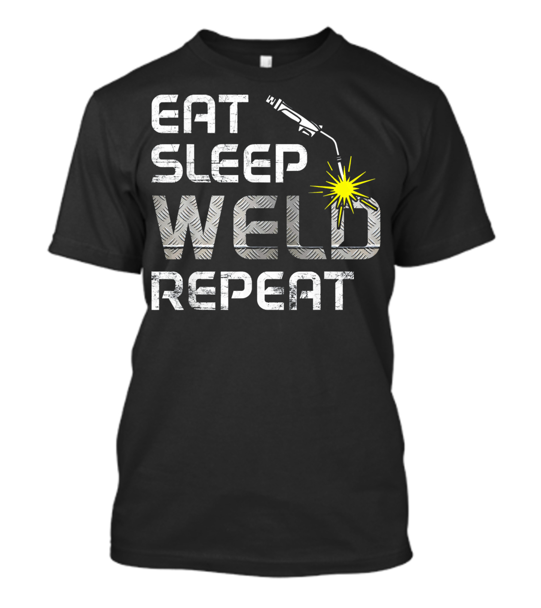Eat Sleep Weld Repeat Funny Welding Torch Spark T-Shirt