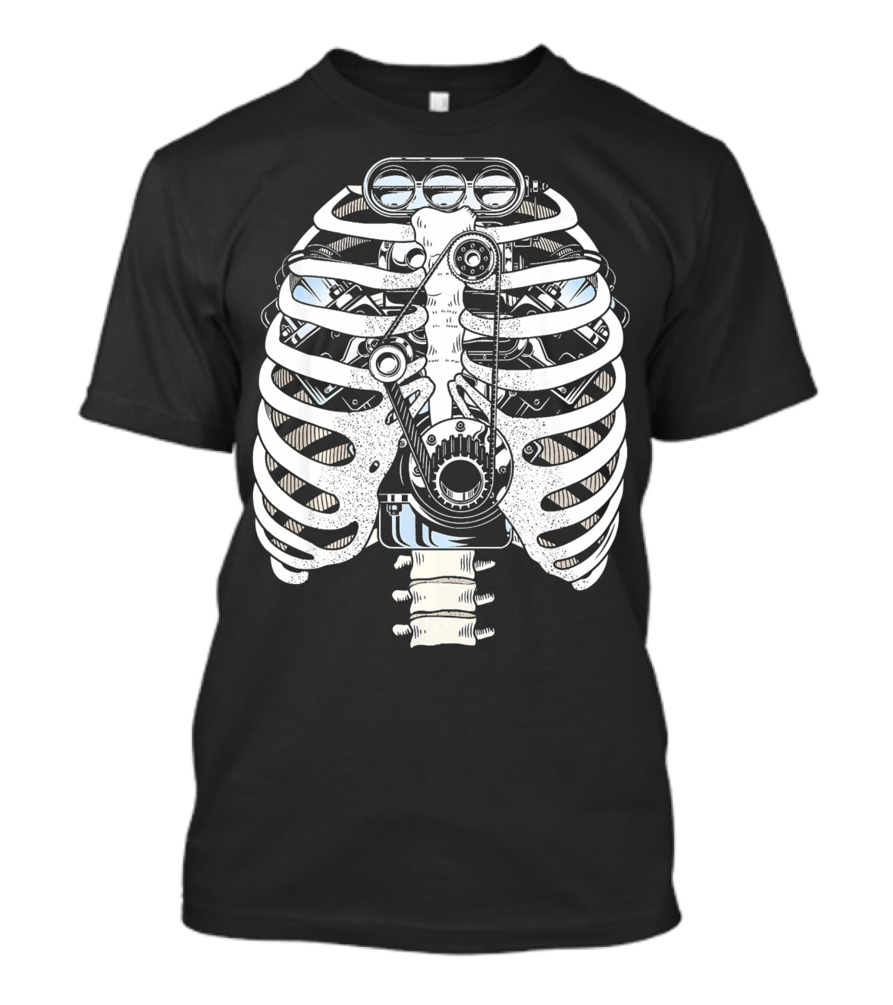 Halloween Skeleton Engine Mechanic Funny Car Engineer Me T-Shirt