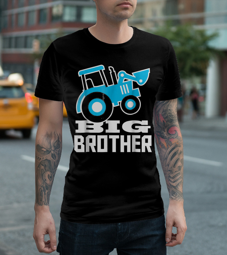 Funny Big Brother Blue Tractor Toy Truck T-Shirt