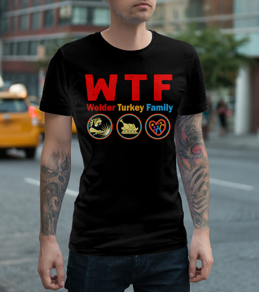 WTF Welder Turkey Family Funny Welder Tee Icon Set T-Shirt