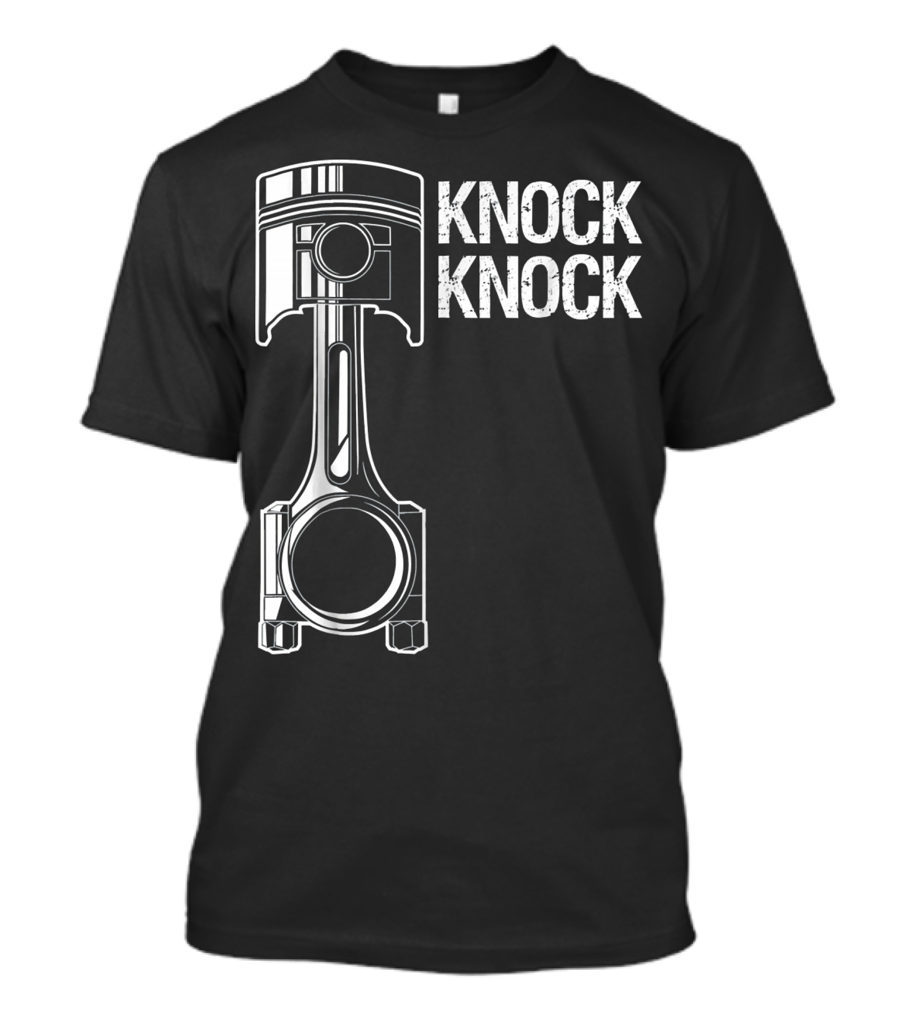 Knock Knock Car Mechanic Piston Humor T-Shirt