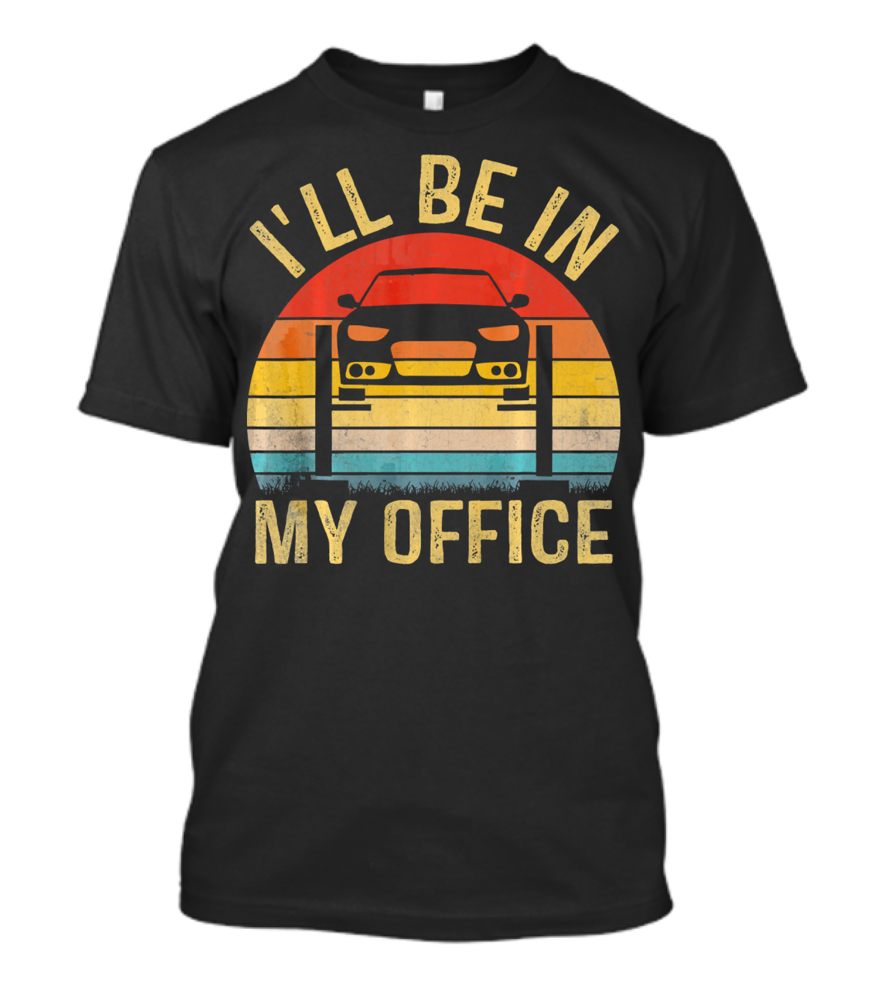 I'll Be In My Office Funny Car Sunset Vintage T-Shirt