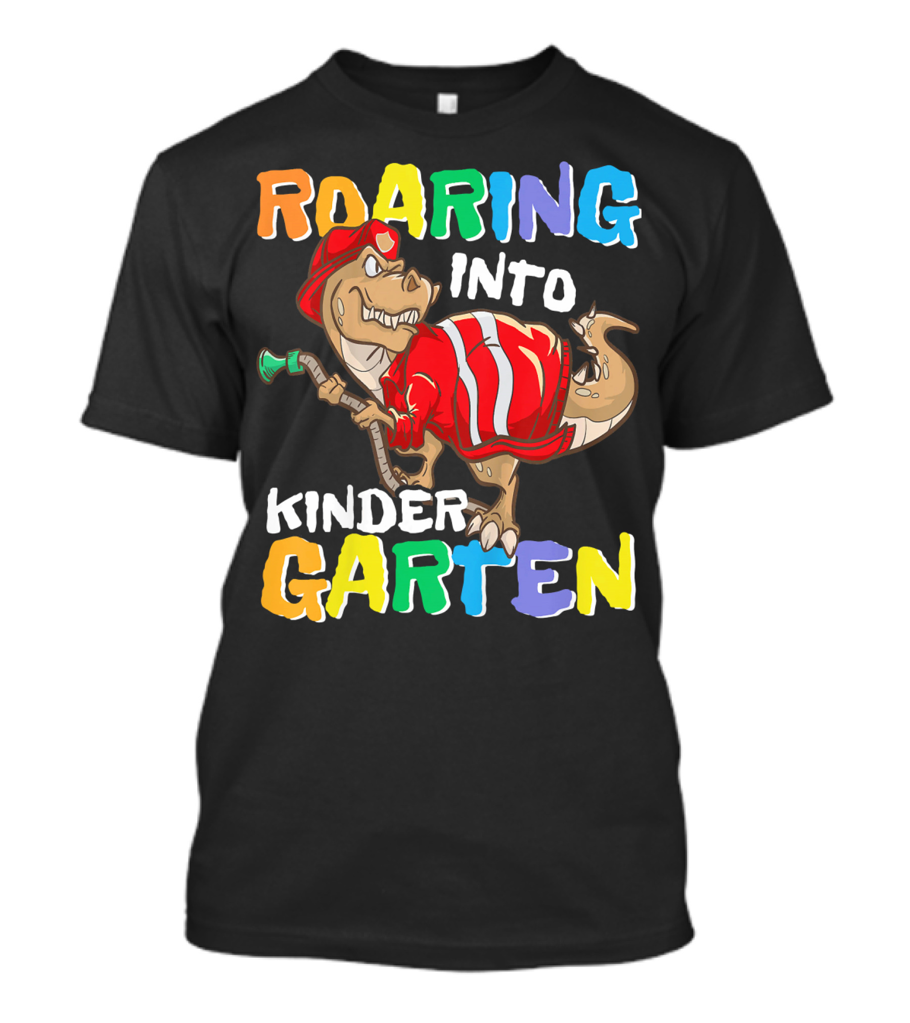 Roaring Into Kindergarten Dinosaur Fireman Adventure T-Shirt
