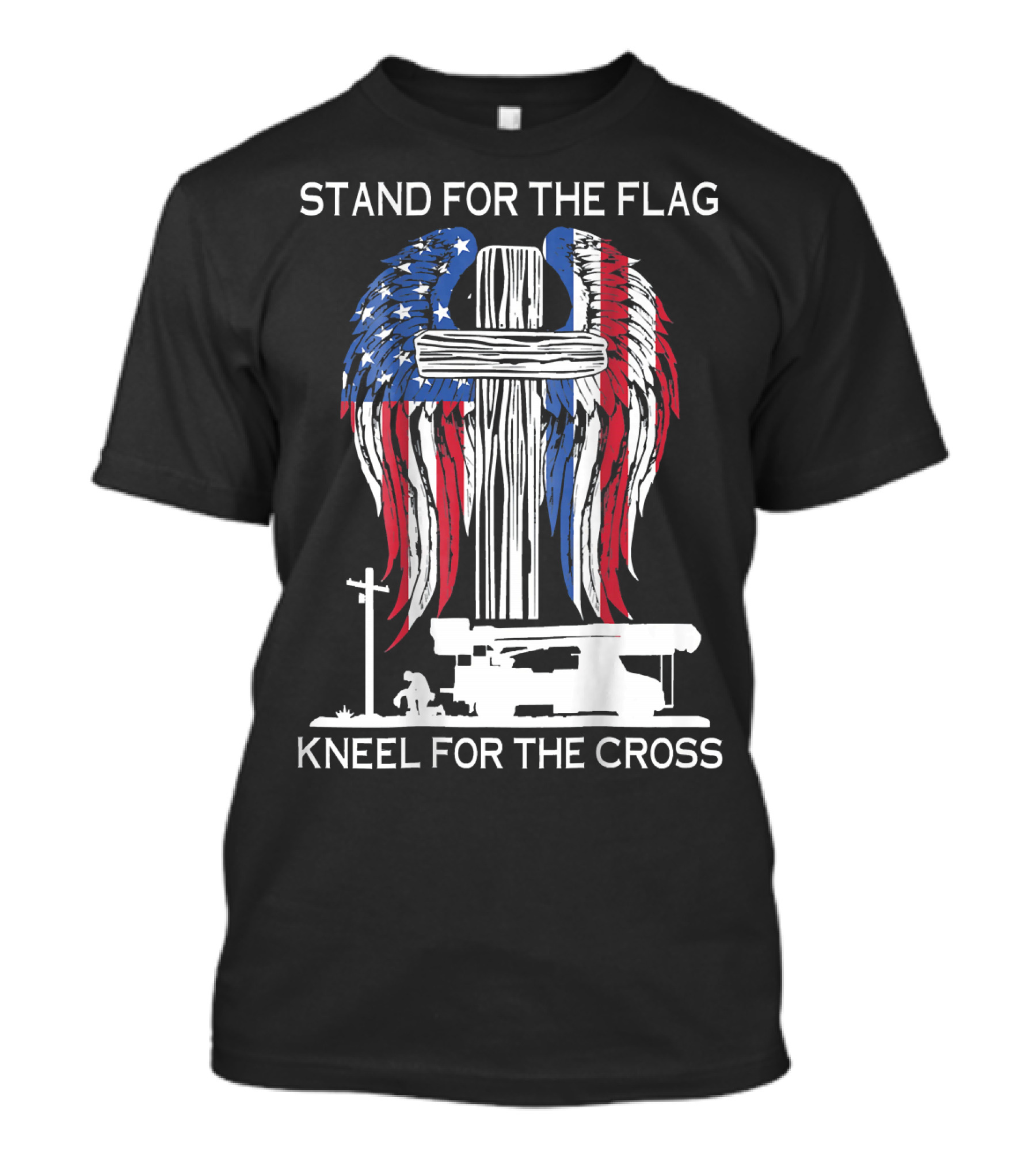 STAND FOR THE FLAG KNEEL FOR THE CROSS LINEMAN FLAG AND CROSS T-Shirt