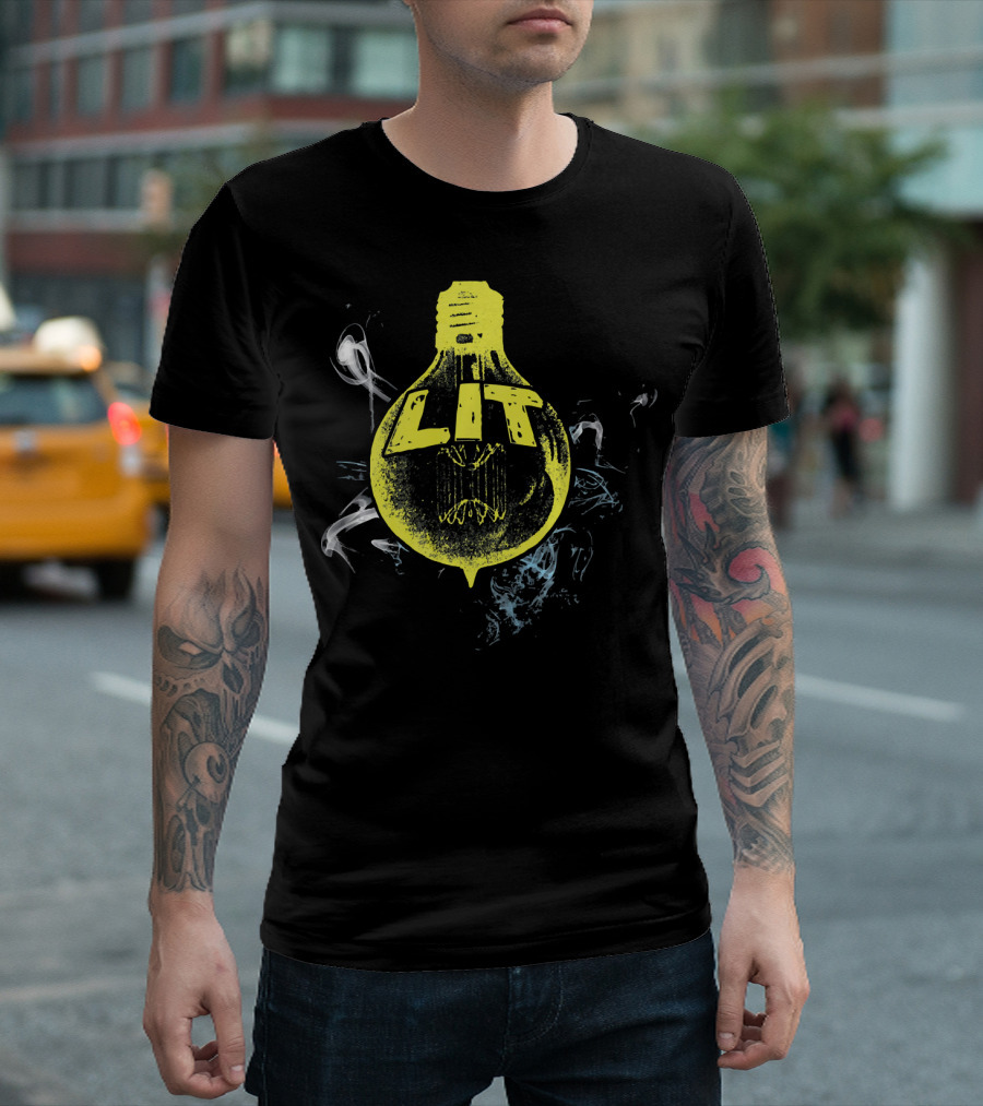 LIT Light Bulb Smoke Art Electrician Electrical T-Shirt