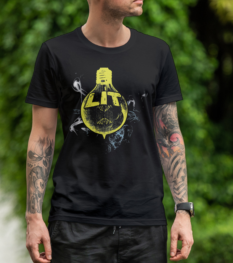 LIT Light Bulb Smoke Art Electrician Electrical T-Shirt