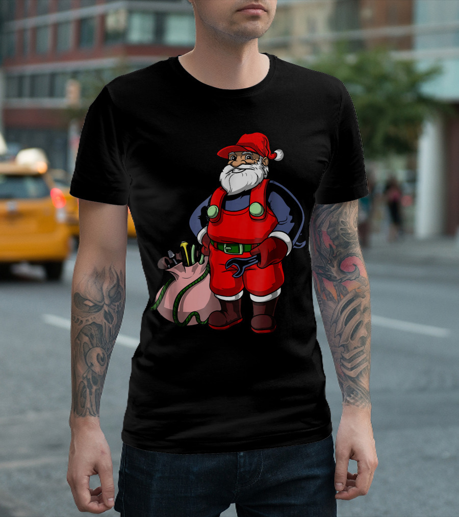 Mechanic Engineer Santa Claus Christmas Humor T-Shirt