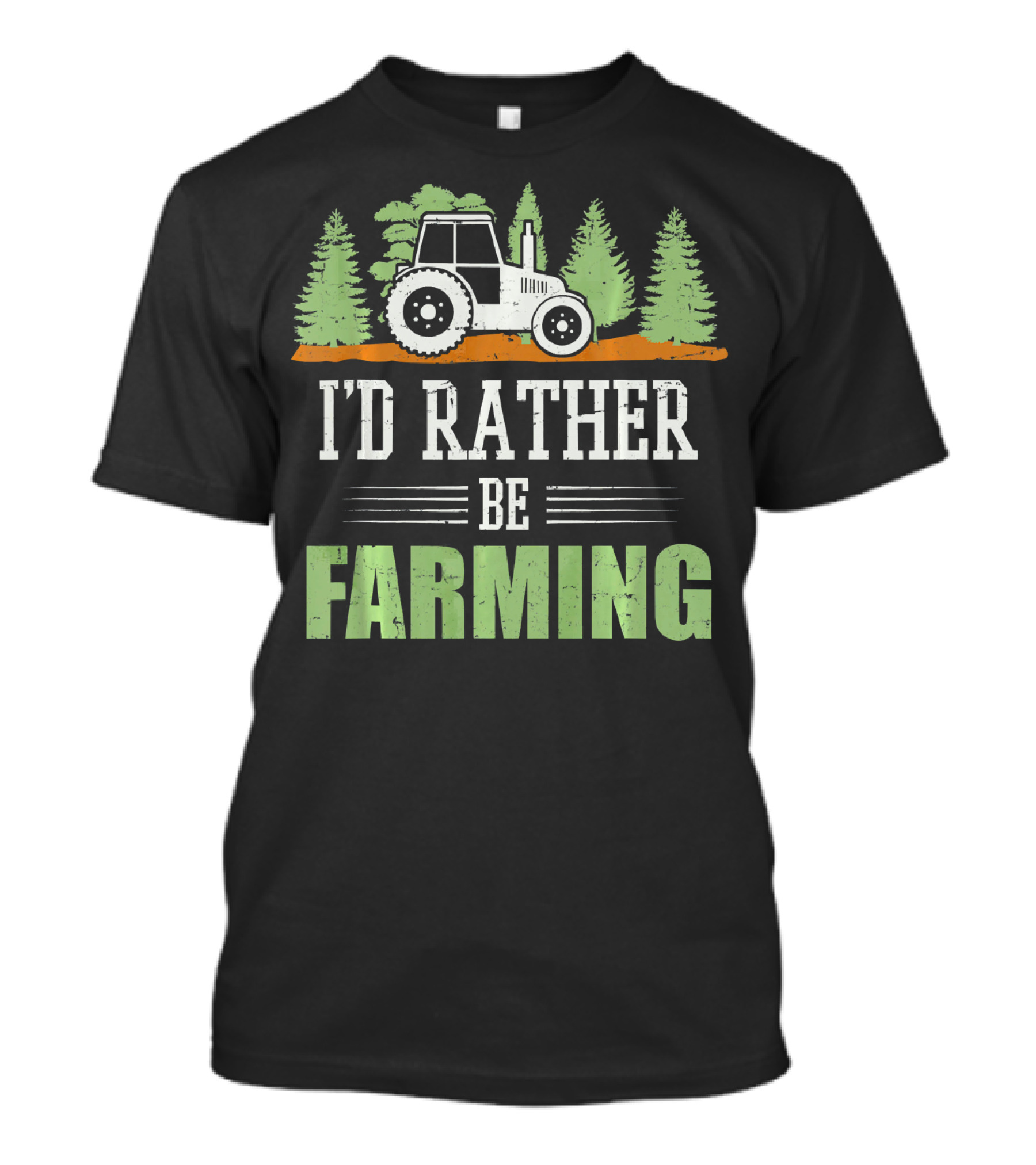 I'd Rather Be Farming Tractor Tree Vintage Farmer T-Shirt