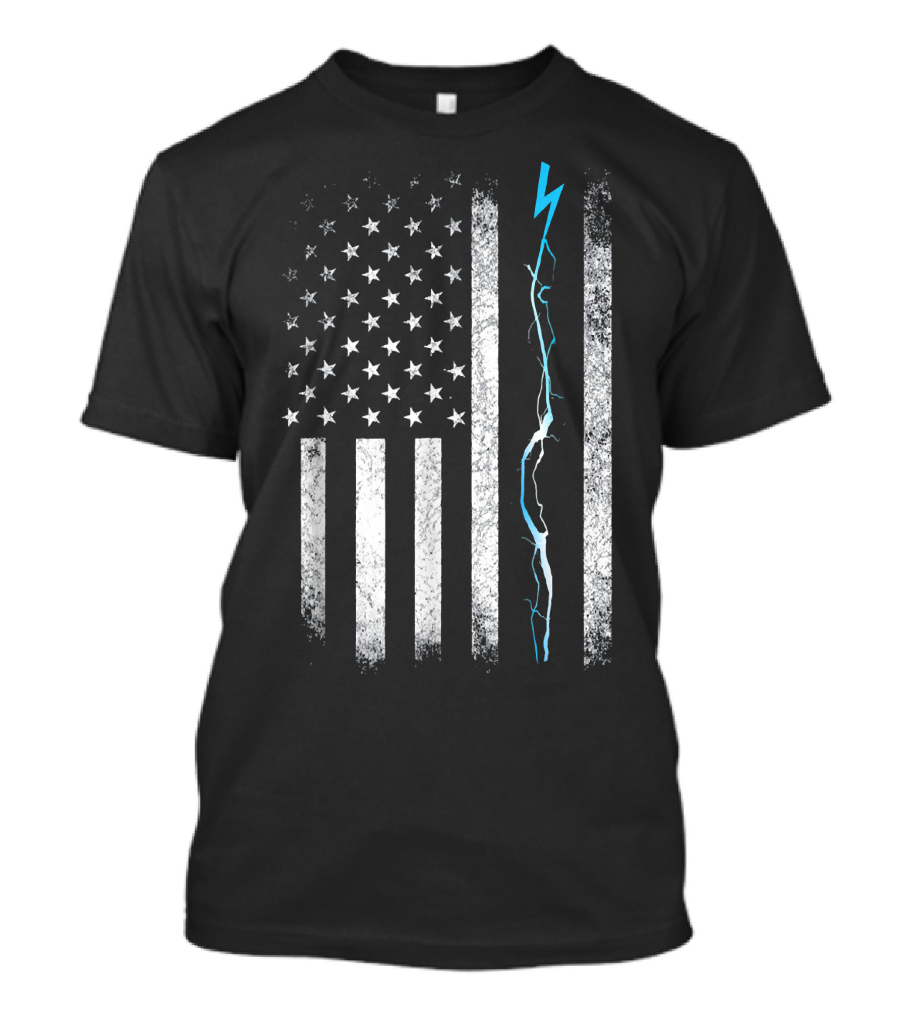Im An Skilled Electrician American Flag Lightning Bolt T-Shirt