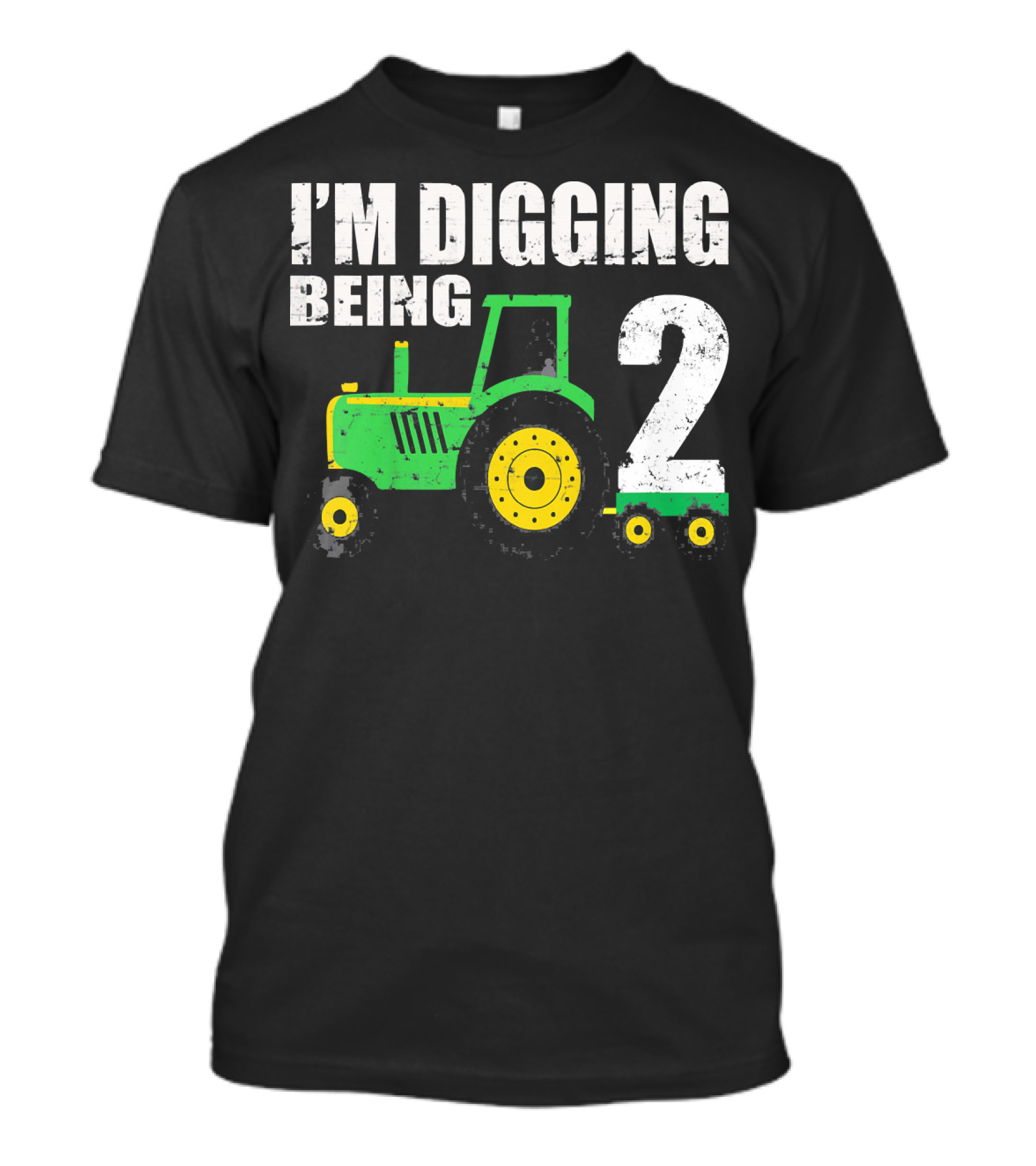I'm Digging Being 2 Kids Tractor Birthday T-Shirt