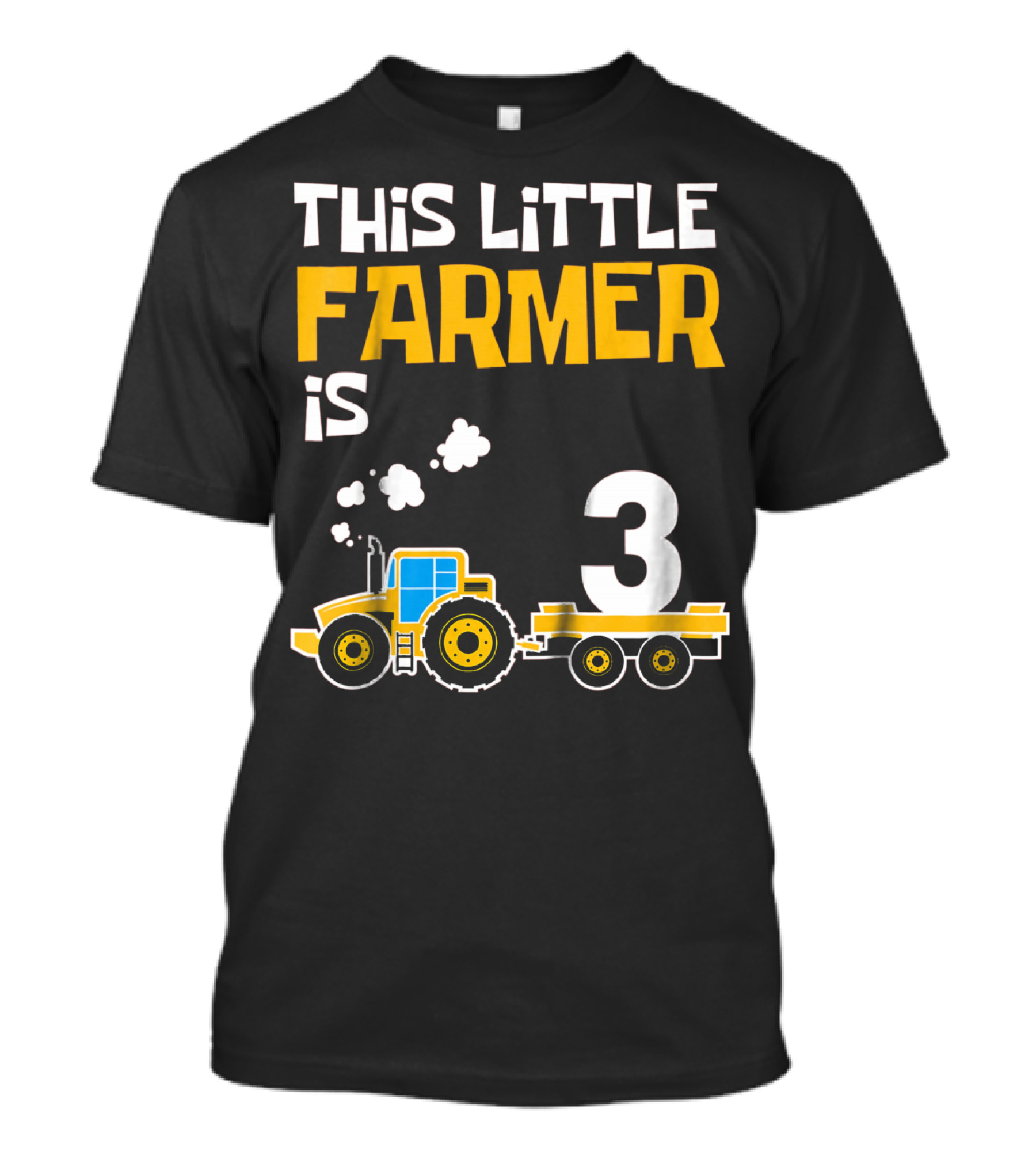This Little Farmer Is 3 Kids 3rd Birthday Girls Tractor T-Shirt