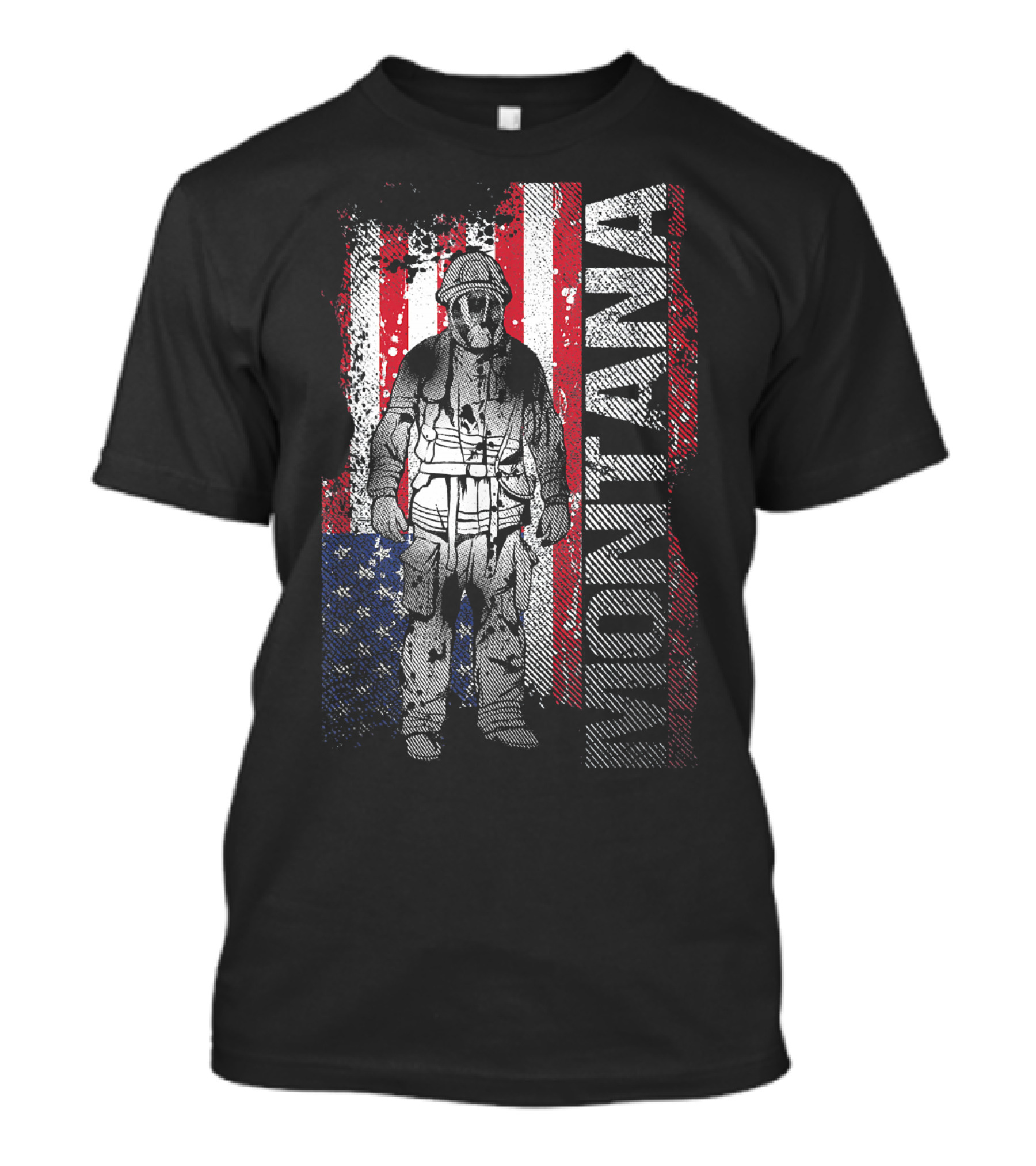 Montana Fireman Proud Firefighter American Flag Hero T-Shirt